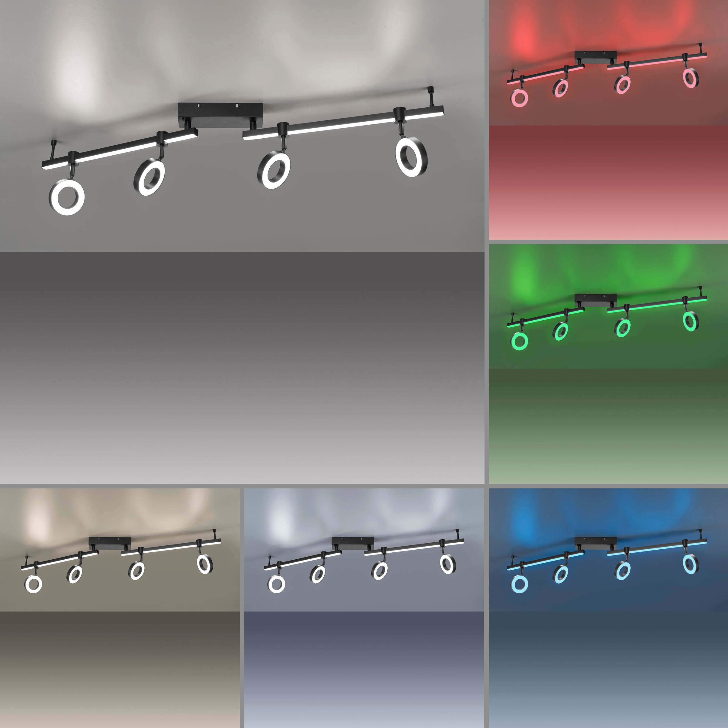 JUST LIGHT Deckenleuchte »Ls-BILEDA«, 1 flammig, Leuchtmittel LED-Board | LED fest integriert, LED, RGB+tunable white, Fernbedienung, Infrarot inkl., Smarthome fähig