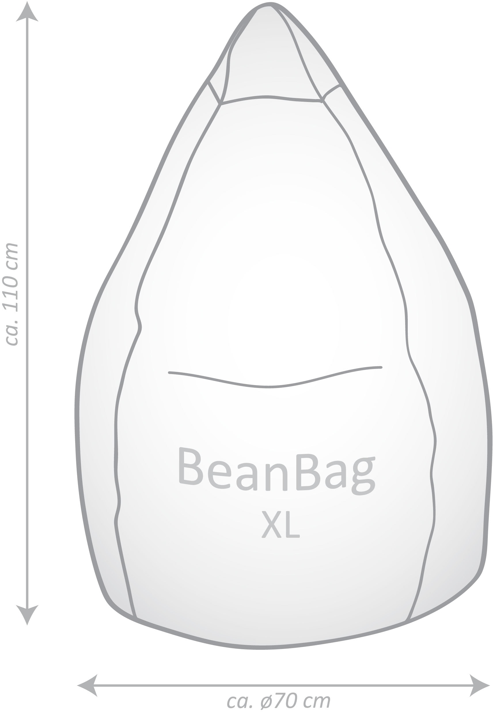 Magma Heimtex Sitzsack »BeanBag SHARA XL«, (1 St.)