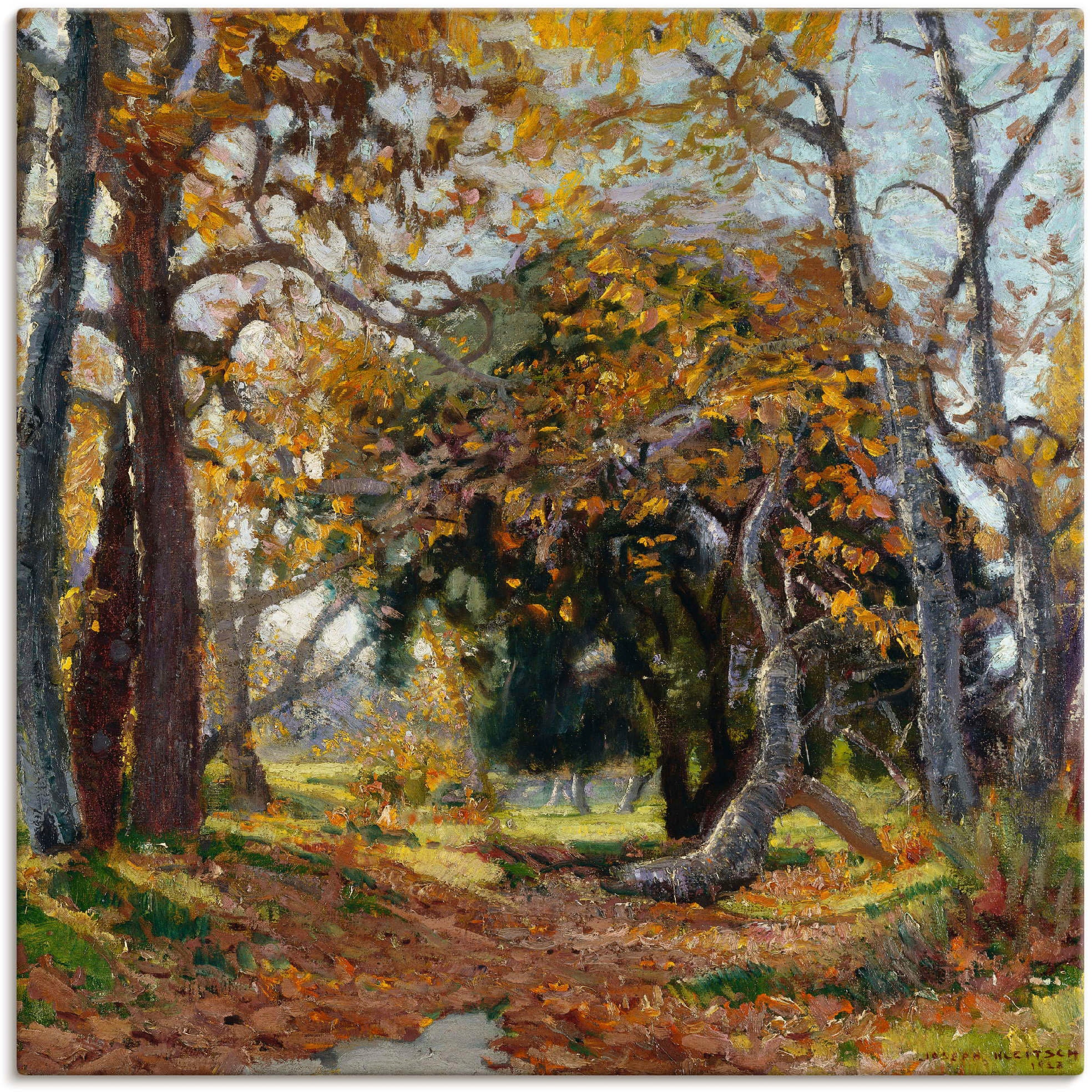 Artland Wandbild »Herbst Poster Canyon. Vier versch. Größen | oder Jahreszeiten, als Leinwandbild, (1 Wandaufkleber BAUR St.), 1923«, im kaufen Alubild, in
