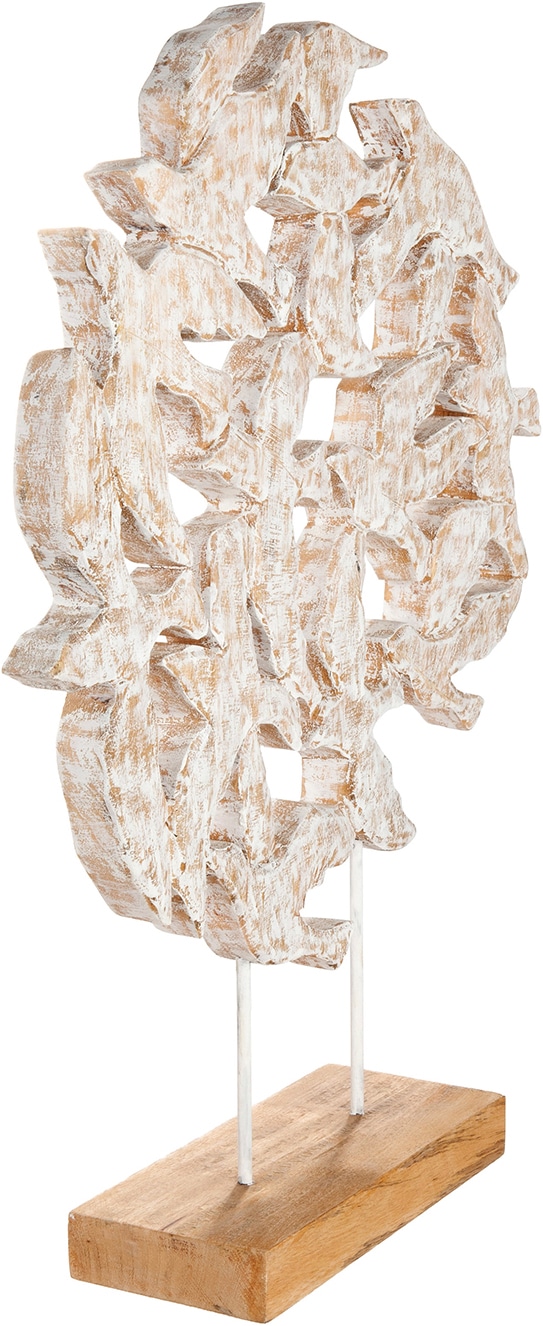 GILDE Skulptur »Standrelief rund Gull naturfarben« Maritim Küste Strand Meer Möwe Nordsee Ostsee