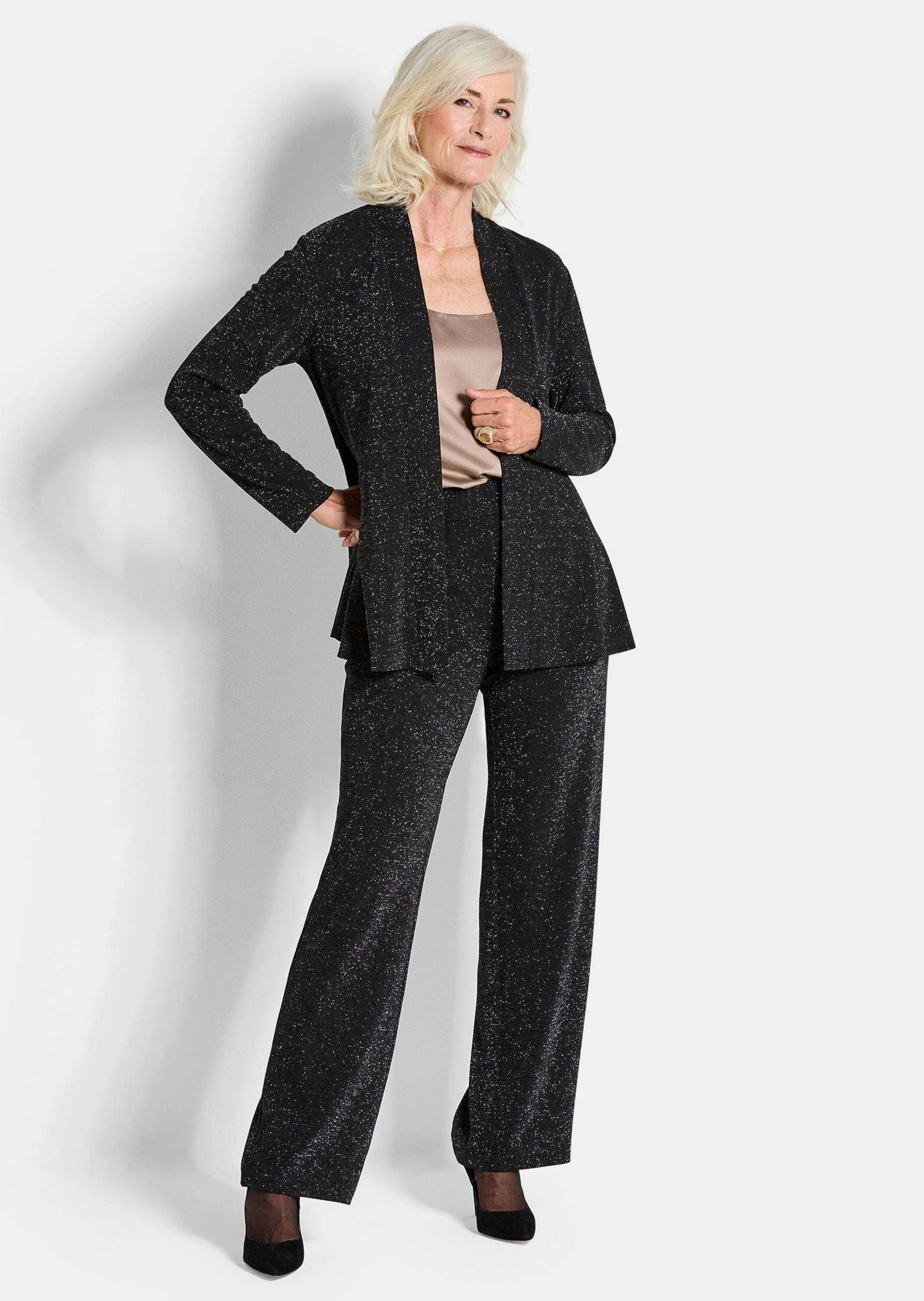 GOLDNER Jackenblazer »Kurzgröße Elegante Jerseyjacke mit Lurex«