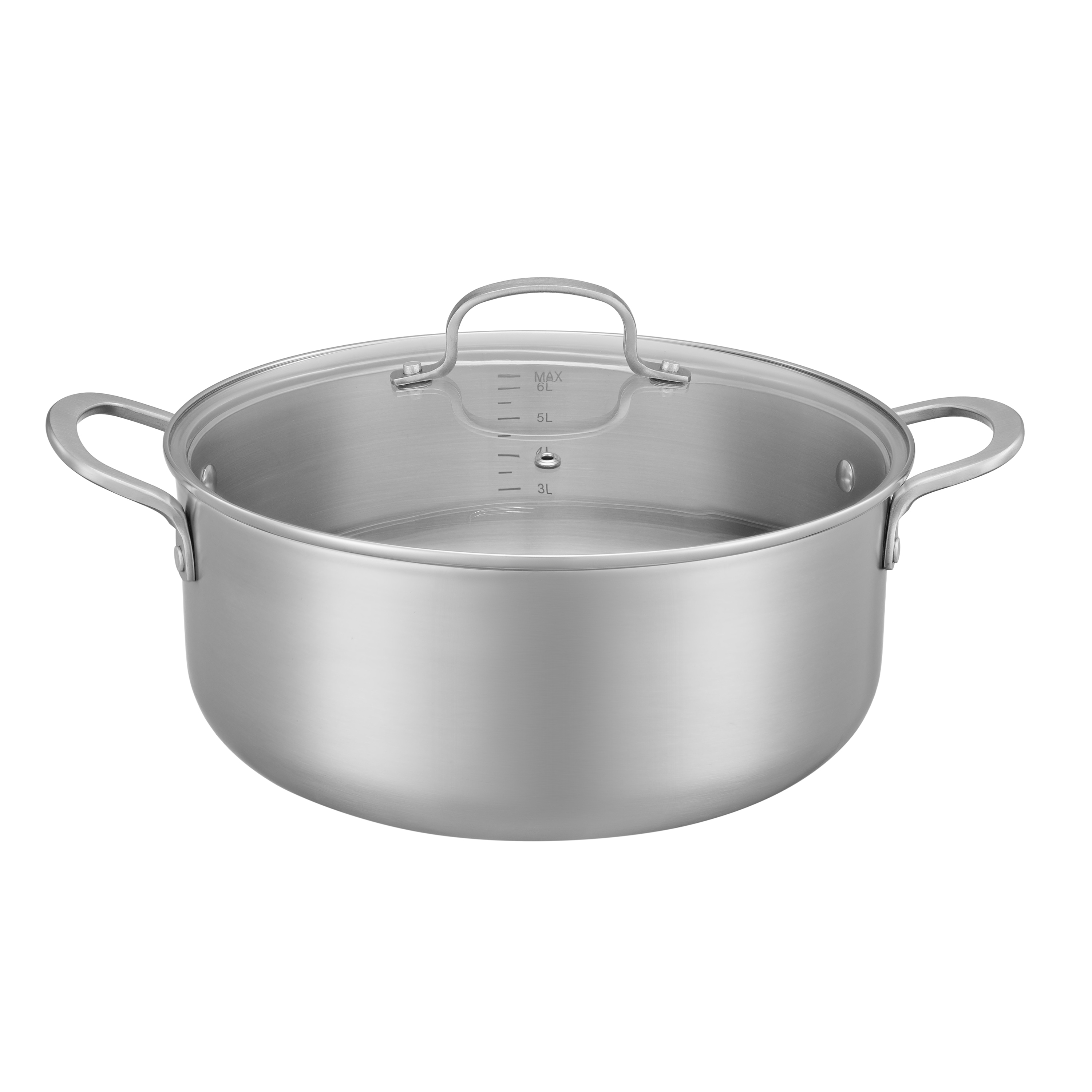 RESTO Kitchenware Kochtopf "CORVUS mit Glasdeckel, TRI-PLY- Aufbau – 3-lagige Konstruktion" 1 tlg. Aluminium Edelstahl 18/10