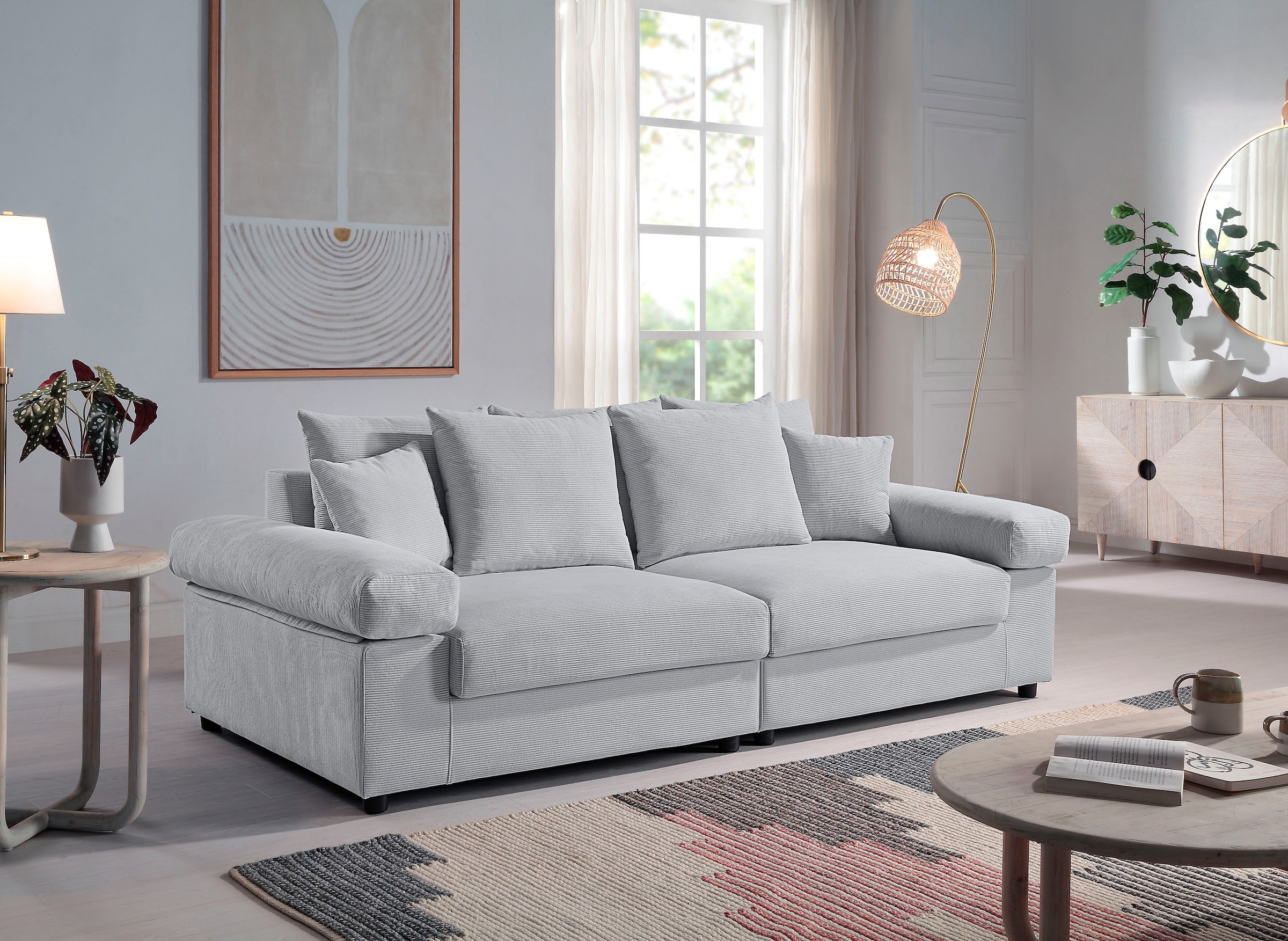 ATLANTIC home collection Big-Sofa, bestellen mit Federkern, XXL-Sitzfläche, mit | stellbar Cord-Bezug, Raum im BAUR frei