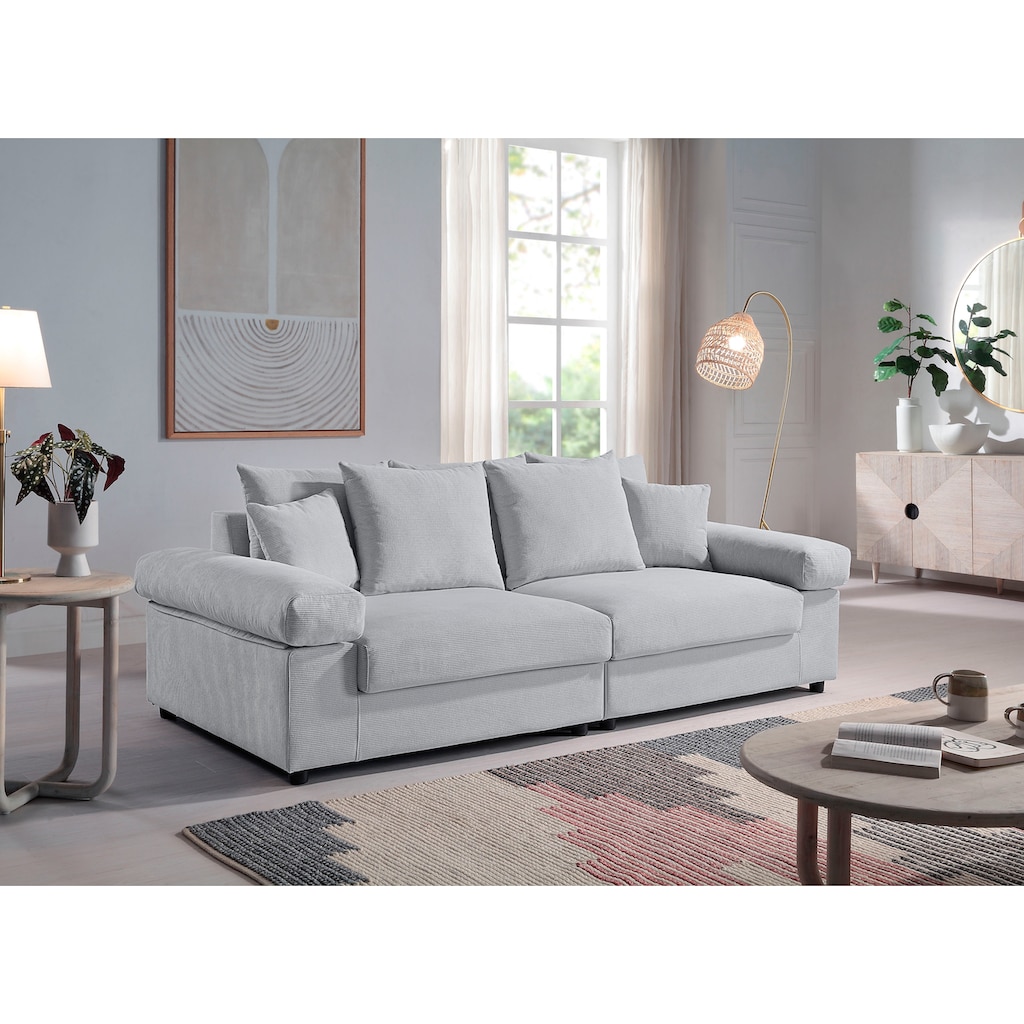 ATLANTIC home collection Big-Sofa »Bjoern«, mit Cord-Bezug, XXL-Sitzfläche, mit Federkern, frei im Raum stellbar