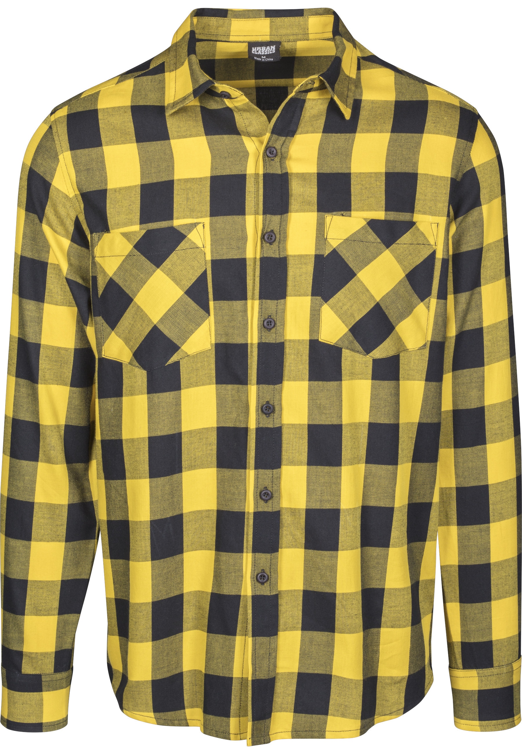 URBAN CLASSICS Kurzarmshirt "Urban Classics Herren Checked Flanell Shirt" 1 Stk.