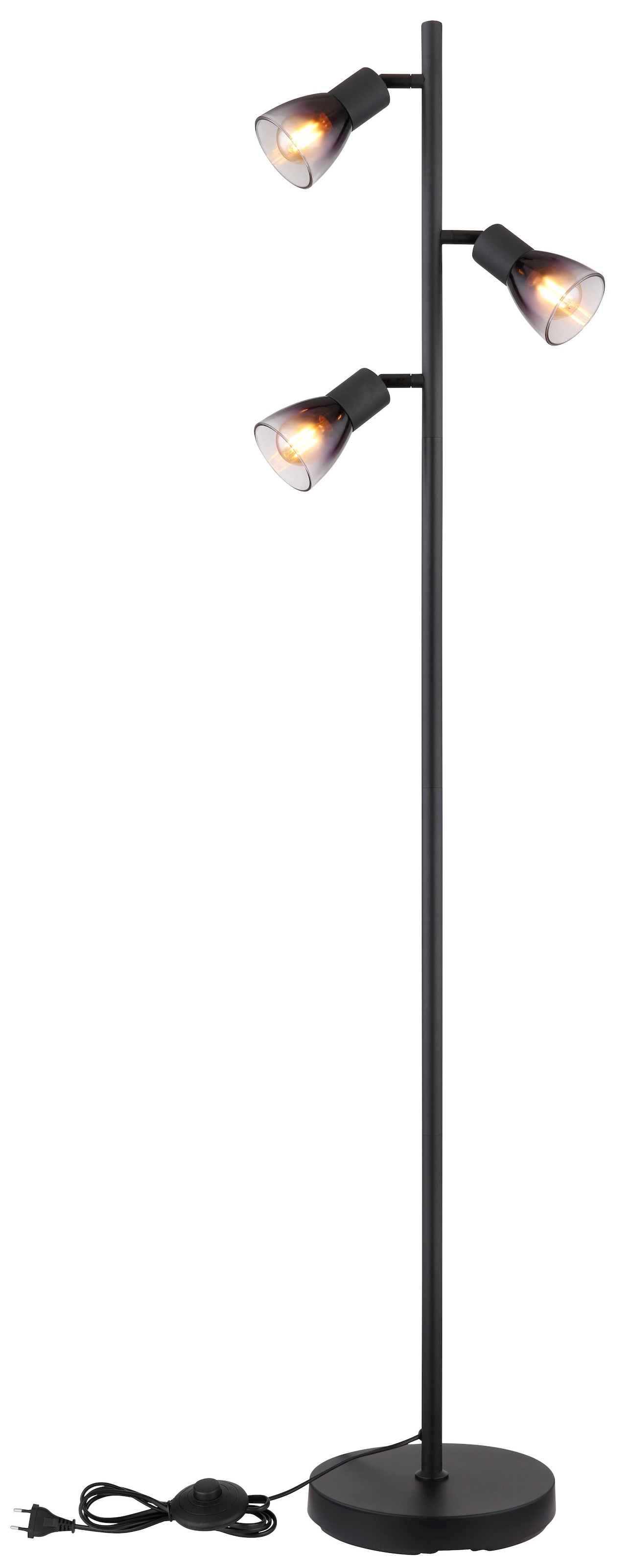 GLOBO LIGHTING Stehlampe »SATELLA«, Leuchtmittel E14 | ohne Leuchtmittel, Fußtrittschalter im Kabel