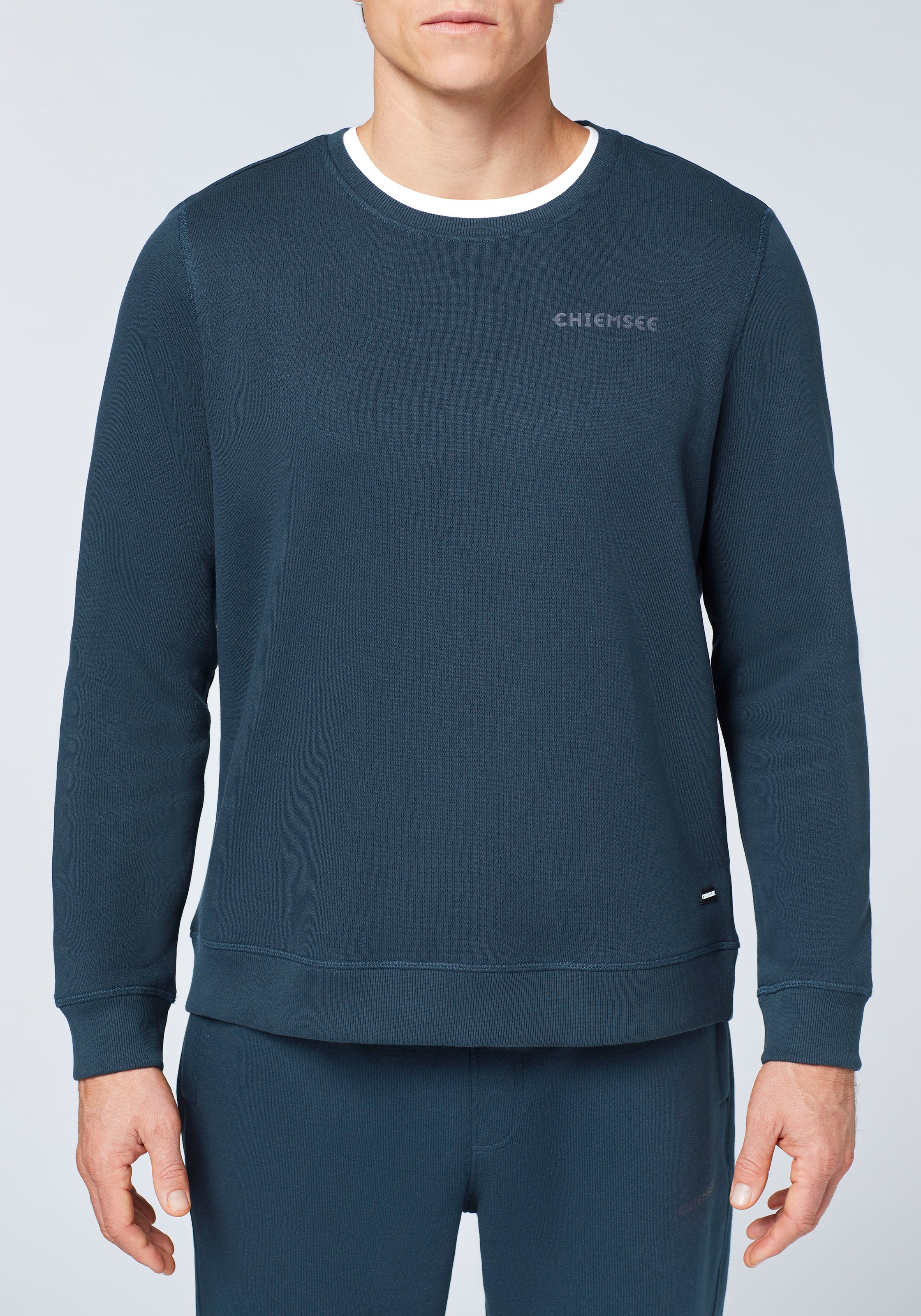 Sweater CHIEMSEE, Herren, Gr. L (52/54), total eclipse, 60% Baumwolle, 40% Polyester, unifarben, regular fit normal, Rundhals, abnehmbar Rippbündchen, Sweatshirts Sweater, - in angenehmer Baumwollmisch-Qualität 3