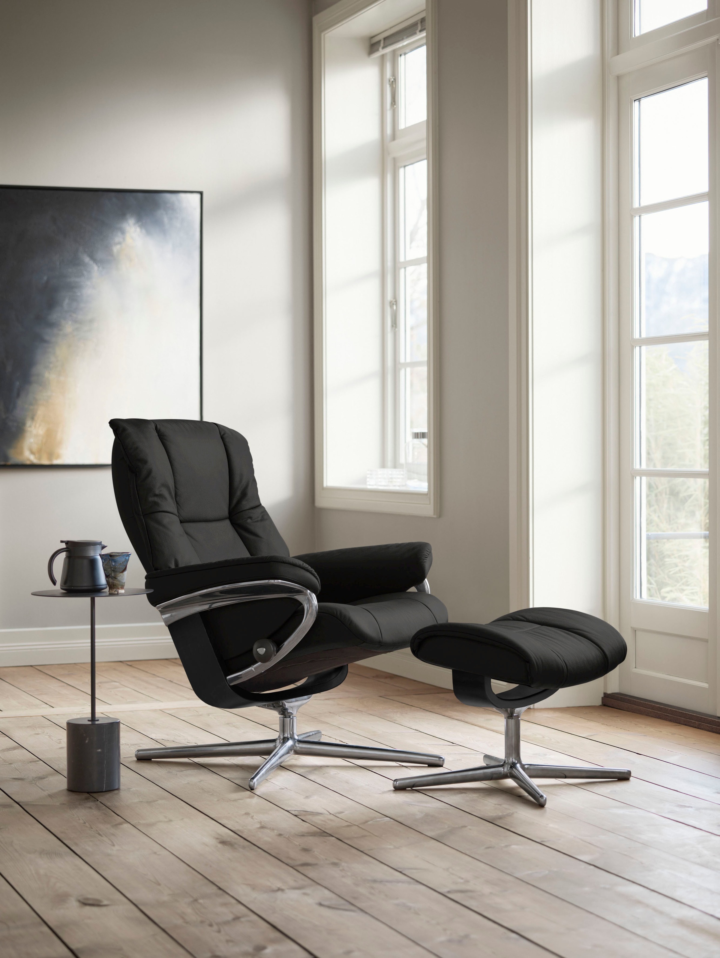 Stressless® Fußhocker »Mayfair«, mit Cross Base, Größe S, M & L, Holzakzent Schwarz