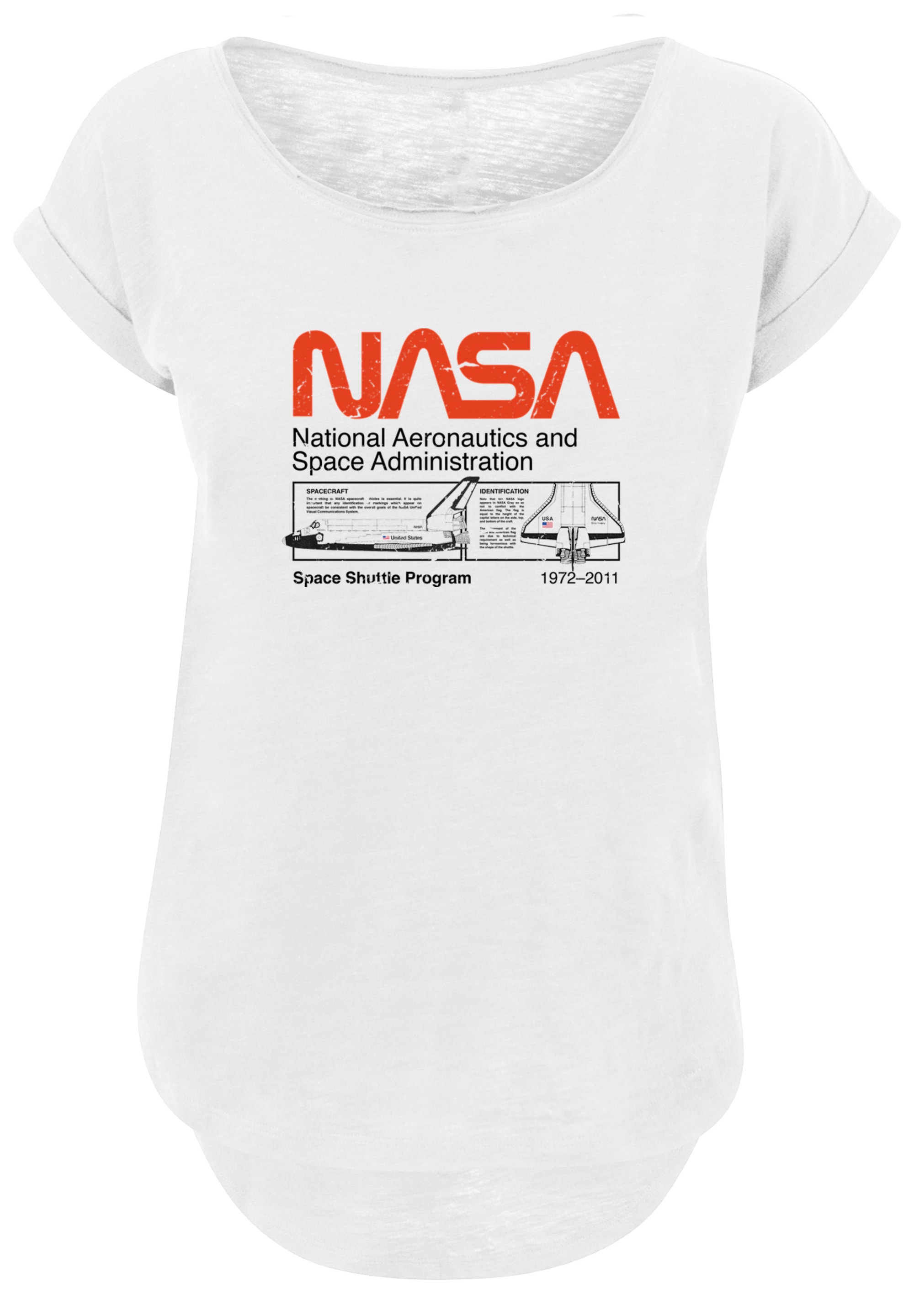 F4NT4STIC T-Shirt "Long Cut T-Shirt NASA Classic Space Shuttle White", Dame günstig online kaufen