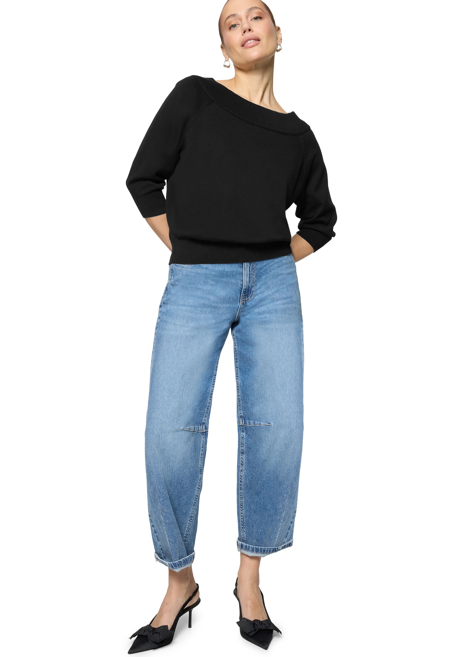 Zero Strickpullover »Damen mit Carmenausschnitt« 1 Plain/ ohne Details