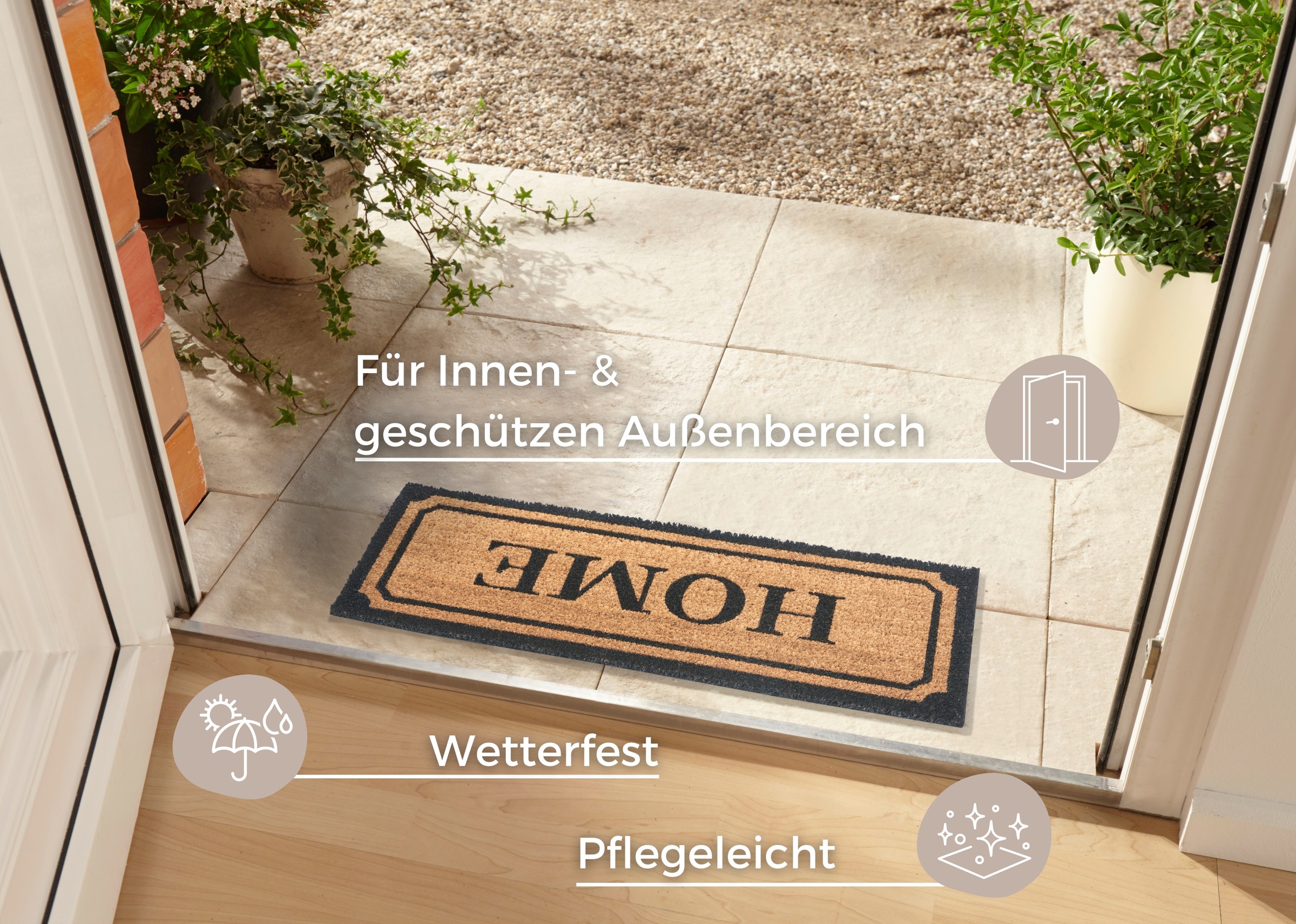 HANSE Home Fußmatte "Mix Mats Kokos Wide Home Border, Türmatte" rechteckig günstig online kaufen