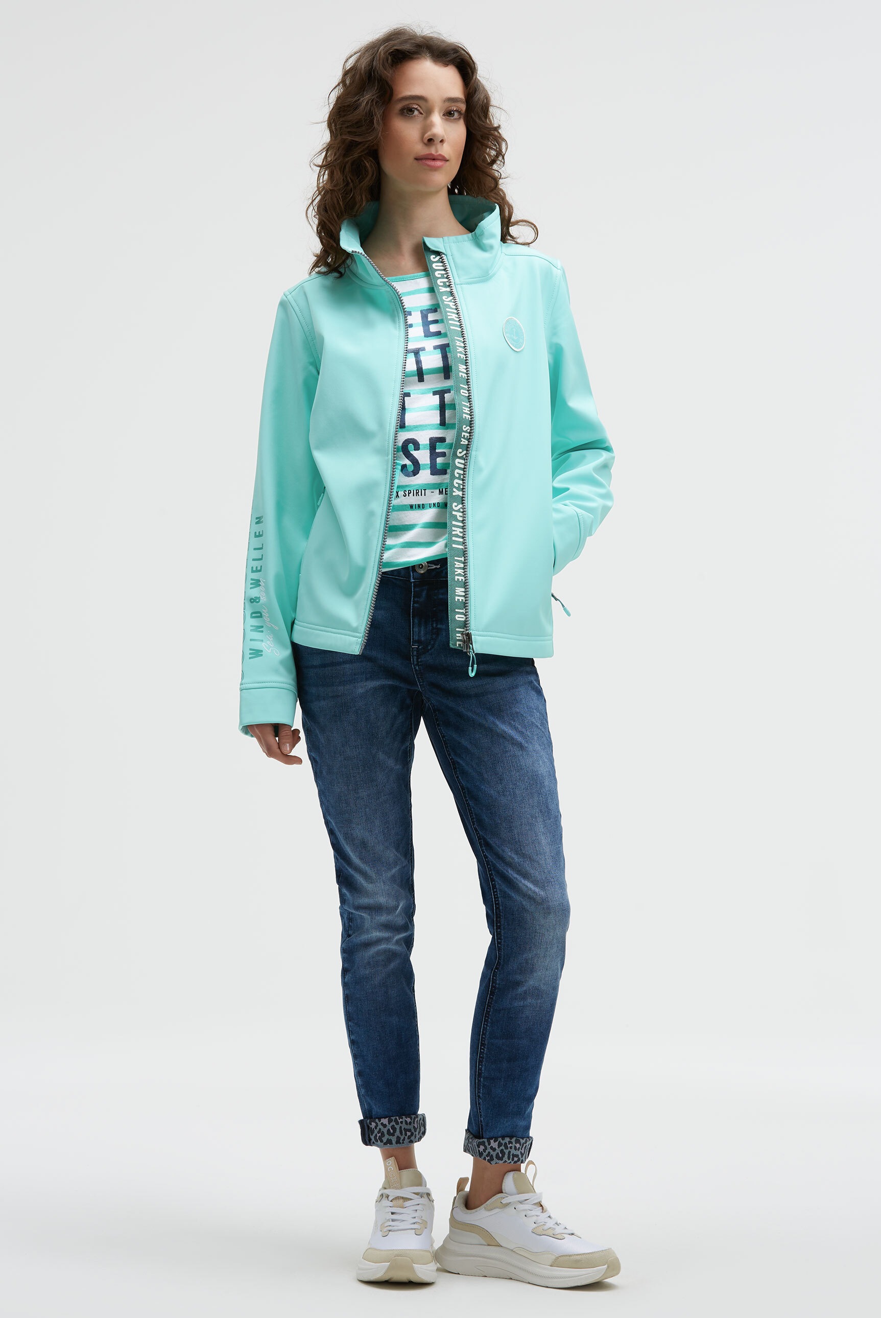 SOCCX Softshelljacke ohne Kapuze mit Stehkragen