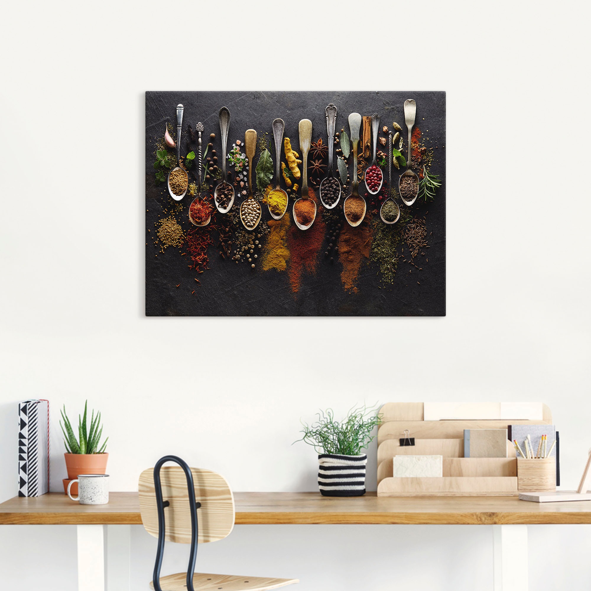 Artland Wandbild "Kräuter Gewürze Schiefer" Lebensmittel 1 Stk. tlg. als Al günstig online kaufen