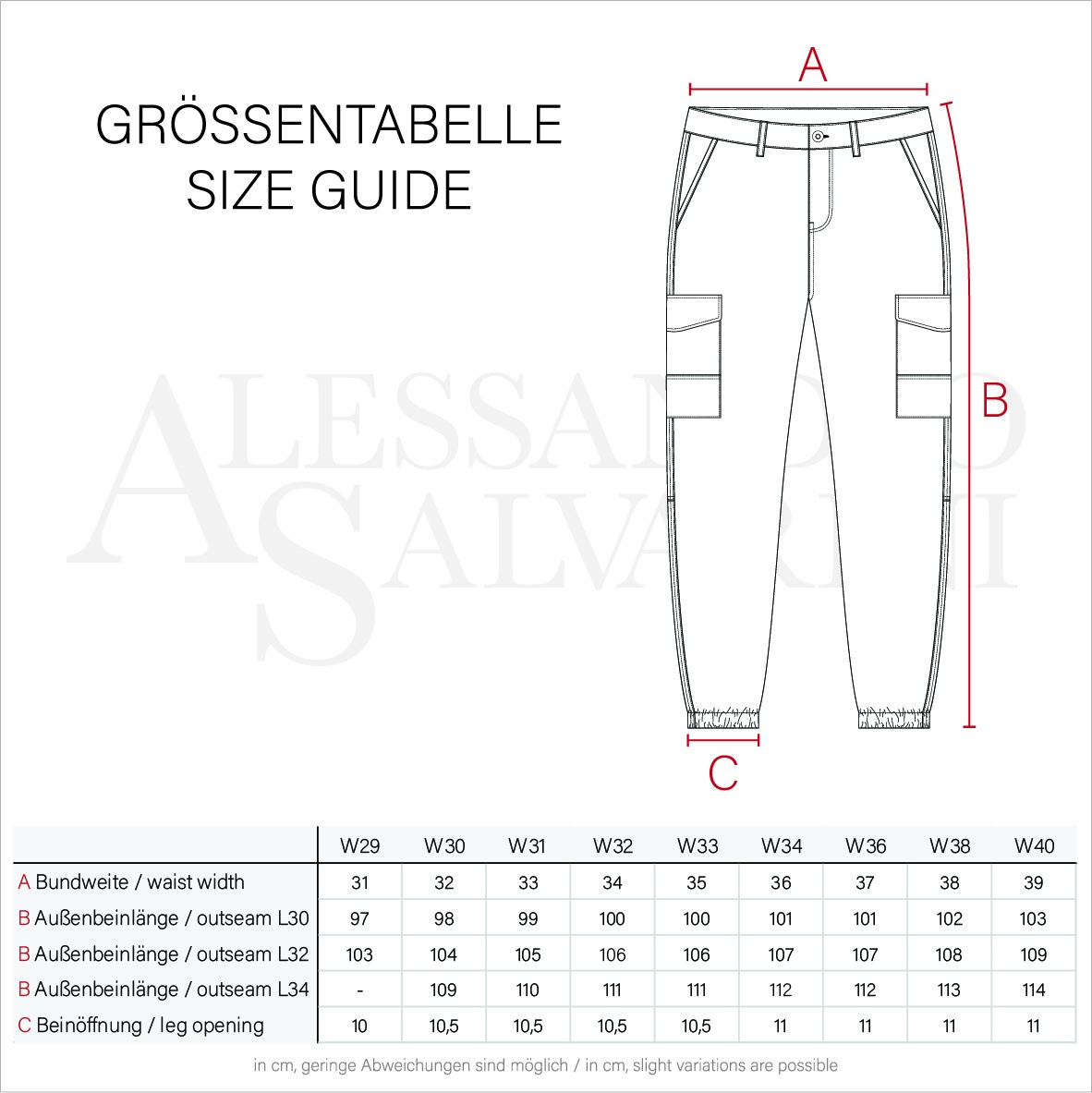 Alessandro Salvarini Cargohose »ASComfi«, mit Reißverschluss Taschen