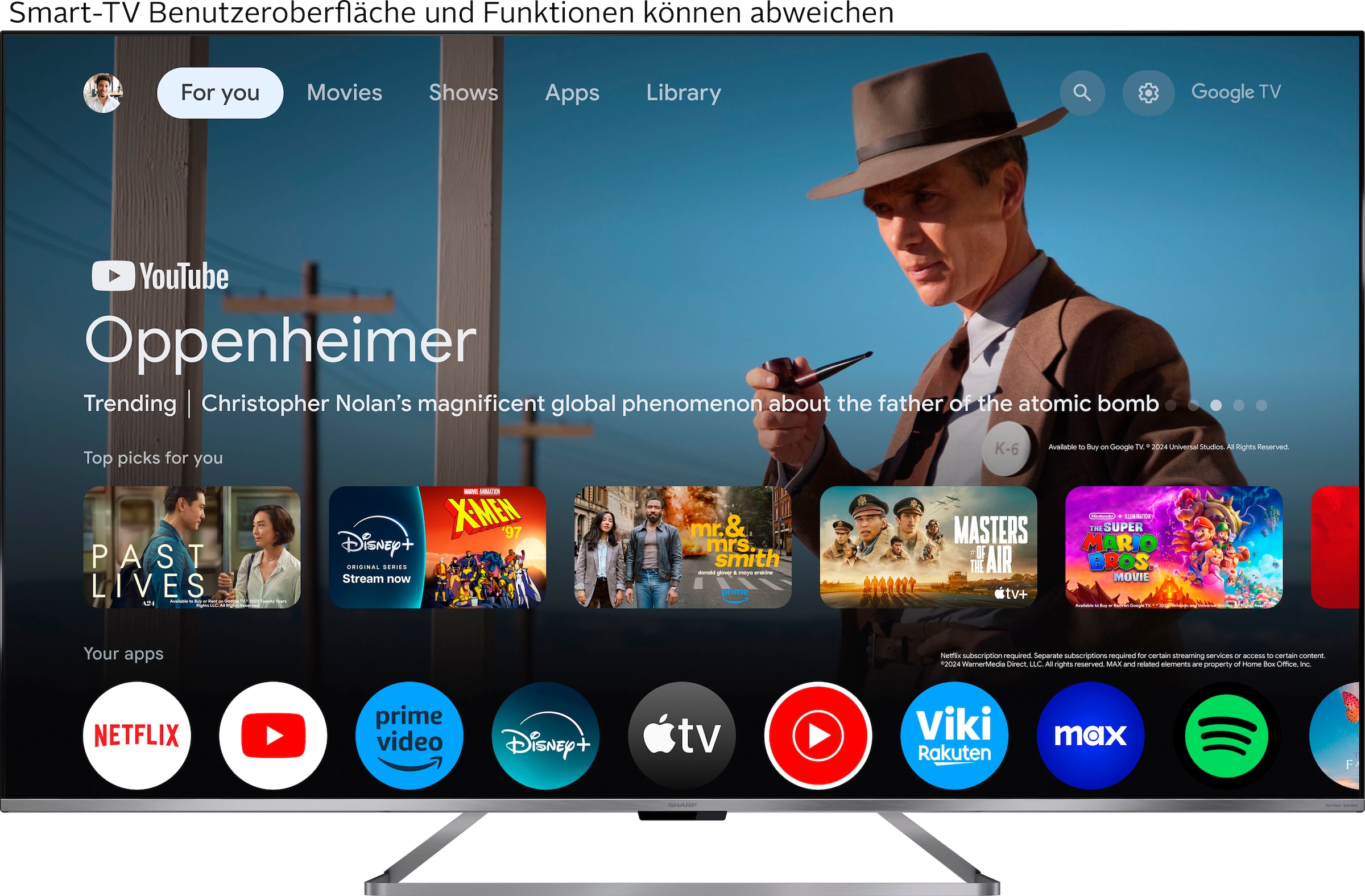 Sharp QLED-Fernseher »4T-C75GP7x«, 4K Ultra HD, Smart-TV-Google TV