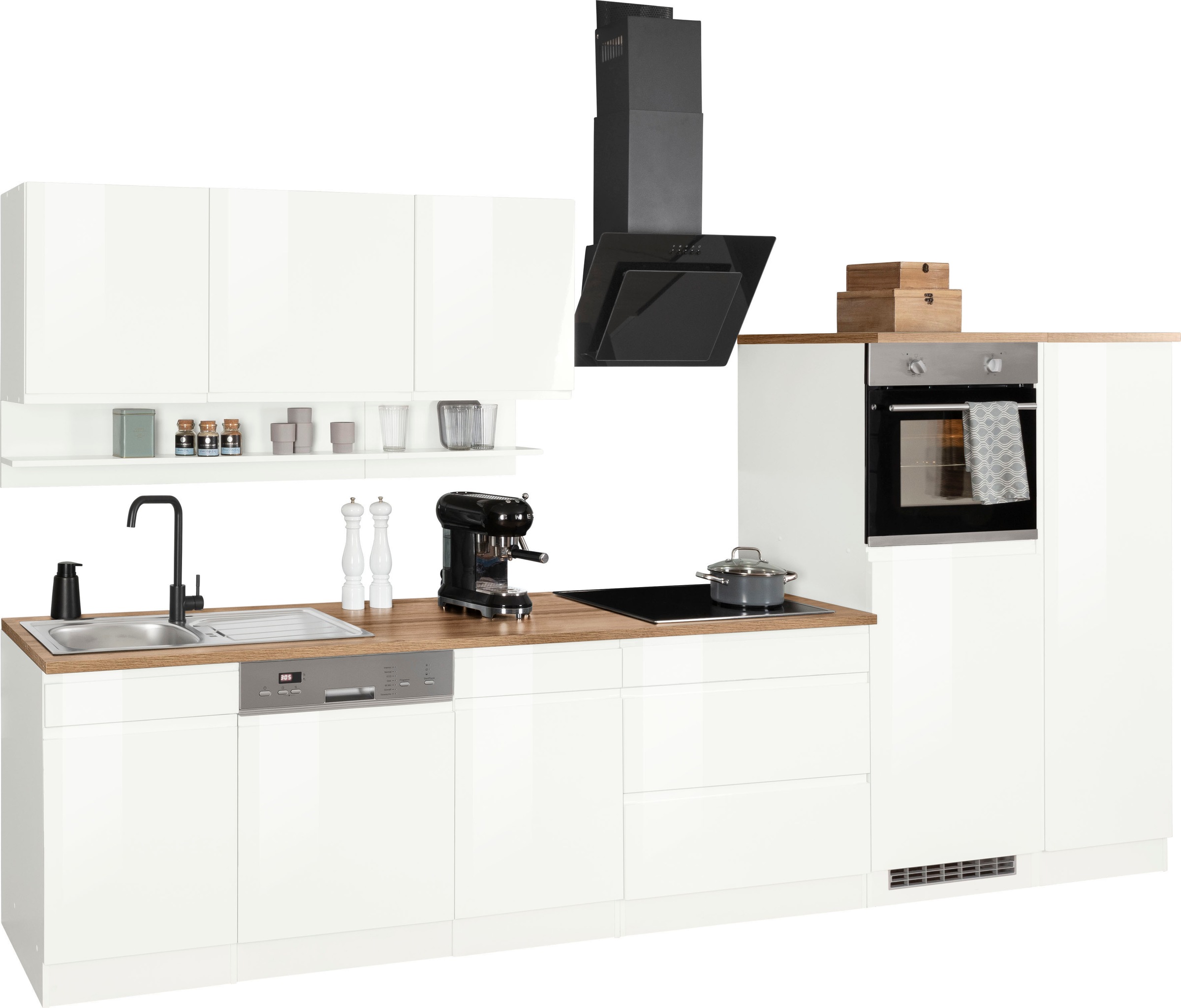 HELD MÖBEL Küchenzeile "Virginia", Breite 350 cm, wahlweise mit Induktion günstig online kaufen