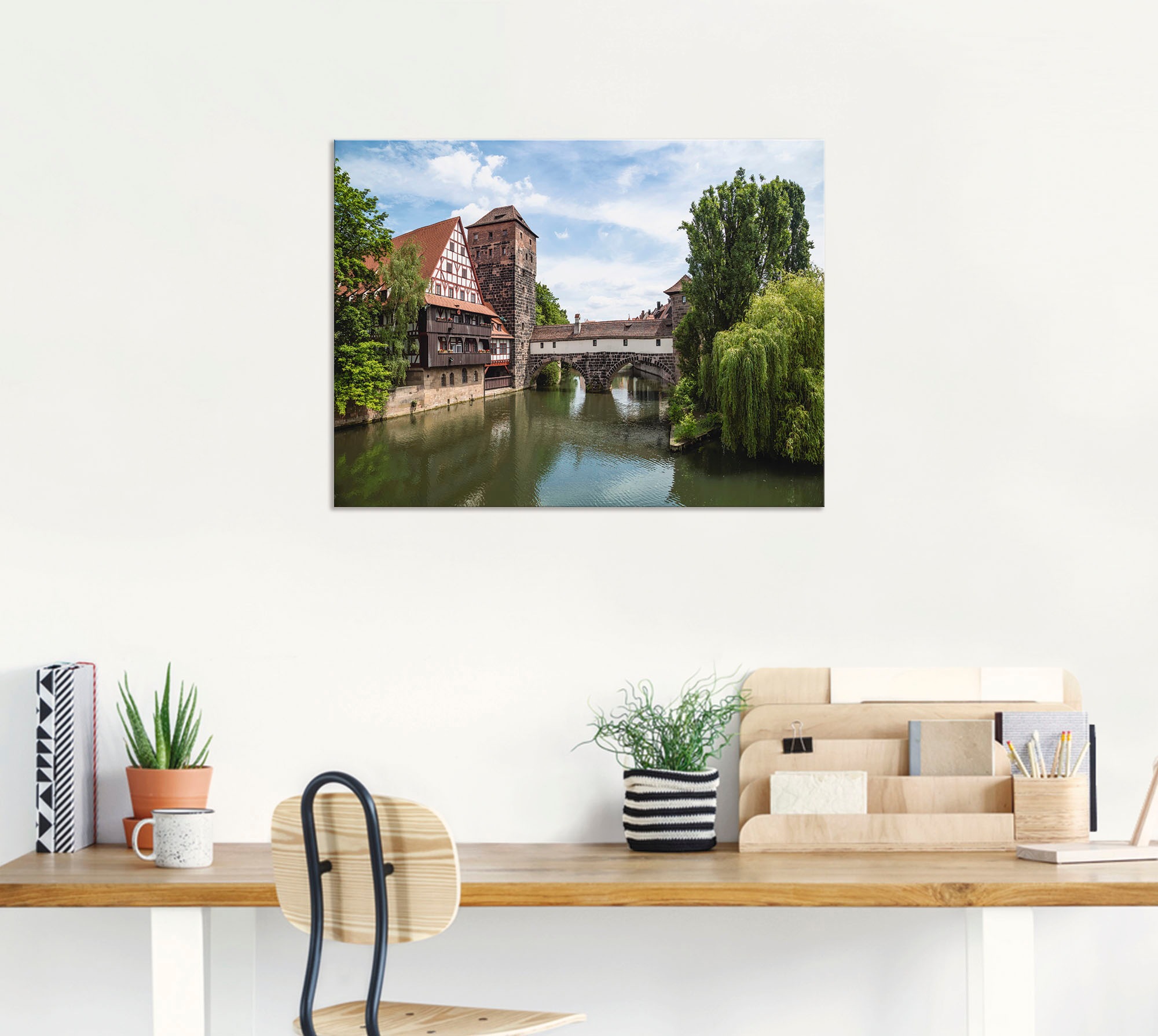 Artland Wandbild »Nürnberg Maxbrücke zum Henkersteg«, Europa, (1 St.), als Alubild, Leinwandbild, Wandaufkleber oder Poster in versch. Größen