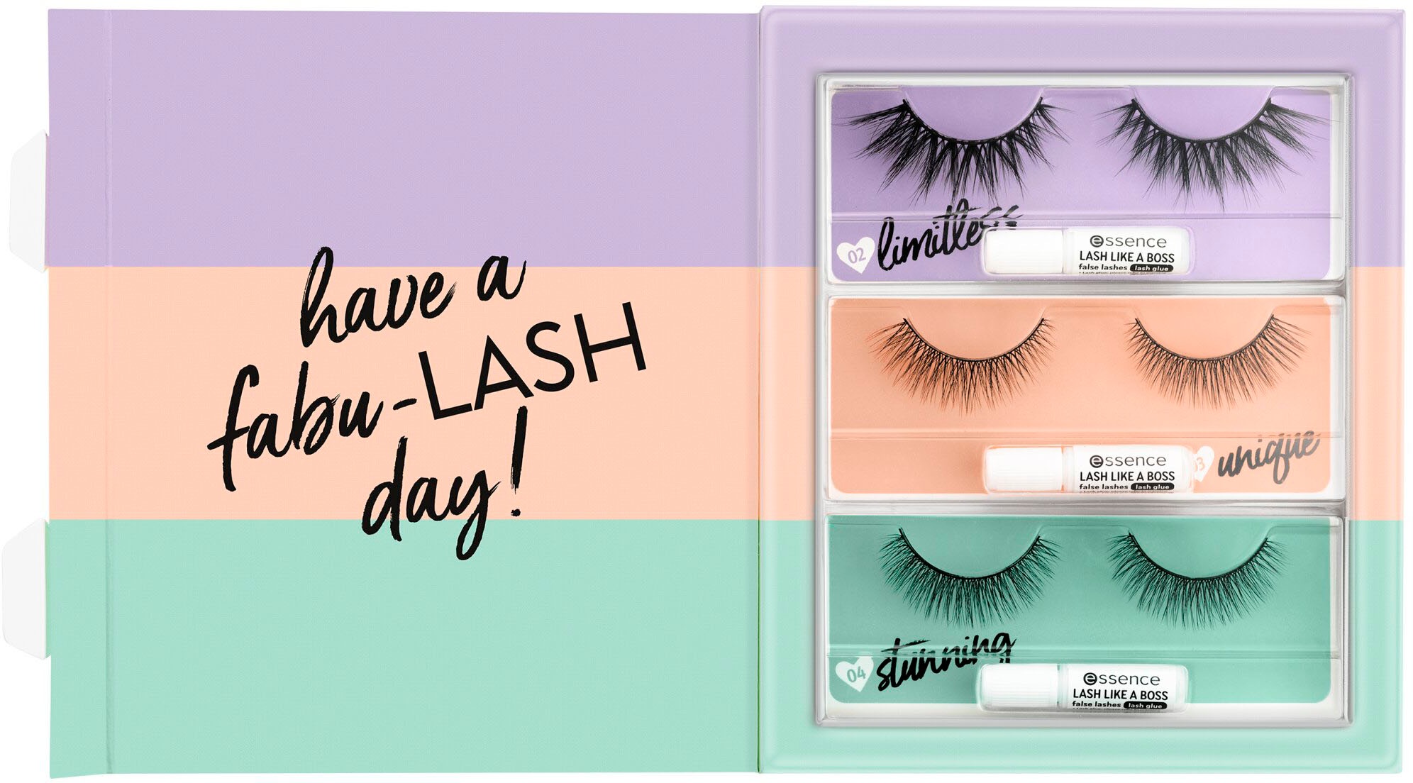 Essence Bandwimpern »3x LASH LIKE A BOSS false lashes set«, (Set, 3 tlg.)