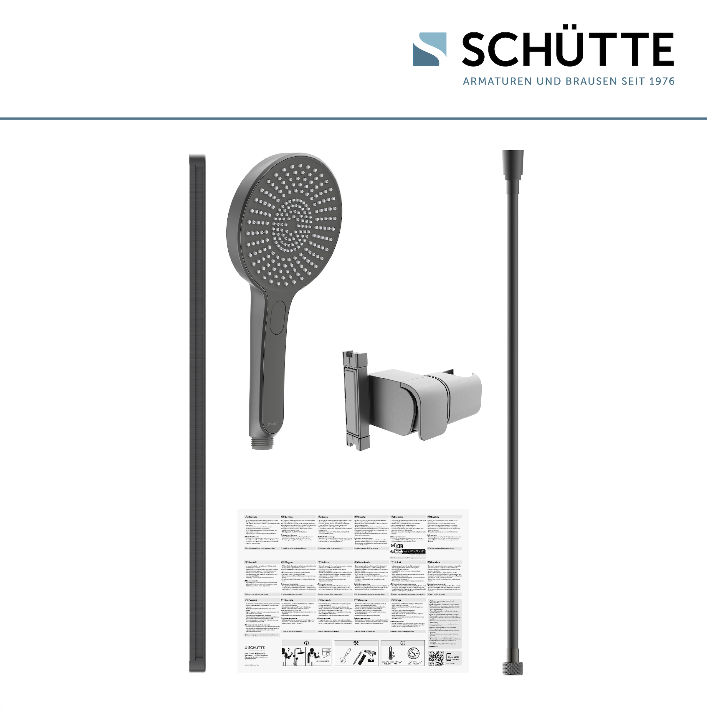 Schütte Stangenbrause-Set »KARIBIK«, (Komplett-Set), höhenverstellbar, mit Antikalk-Beschichtung, wassersparend