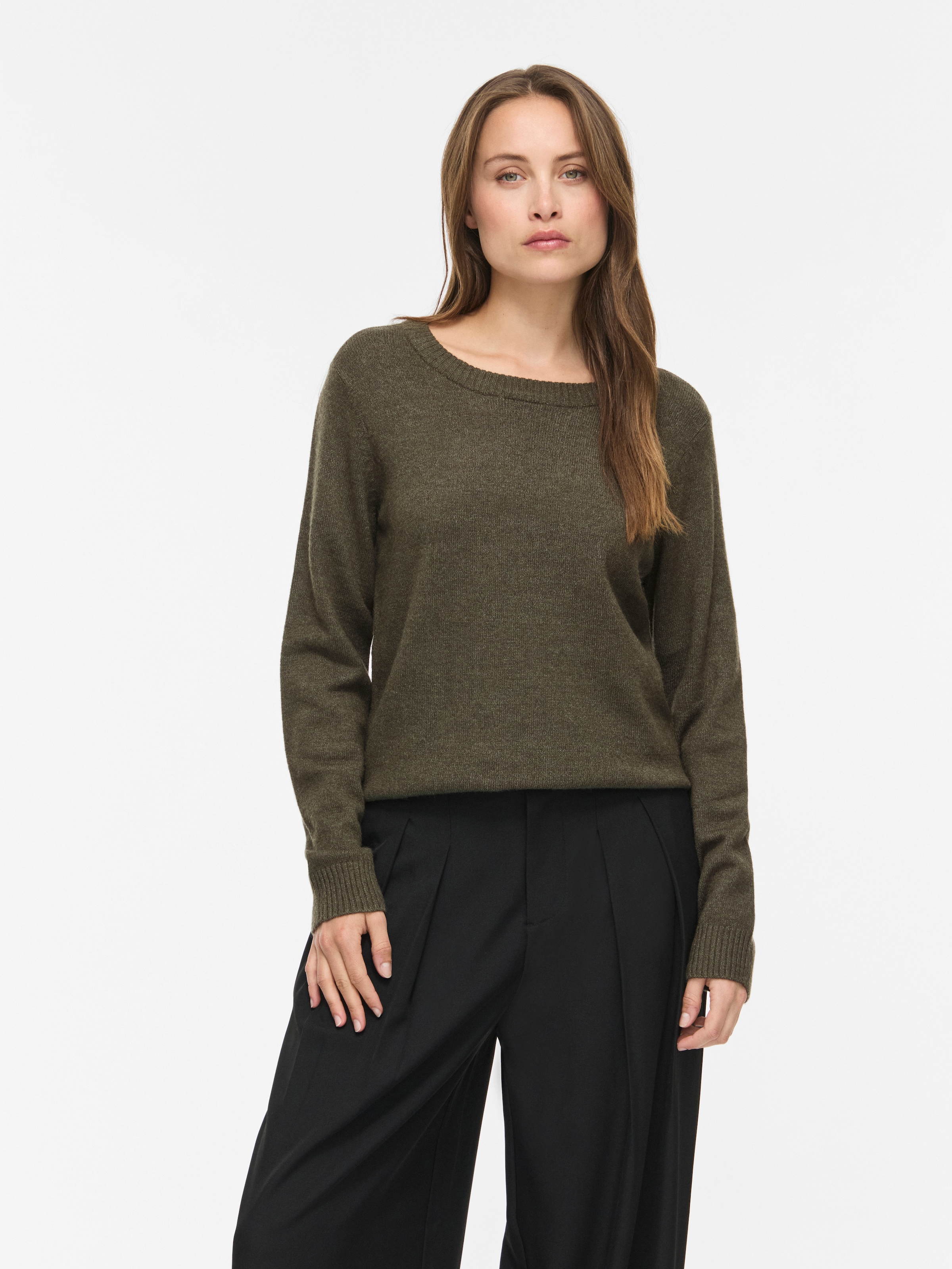 Vila Rundhalspullover "VIRIL O-NECK L/S KNIT TOP - NOOS" Viskosemischung, regular fit