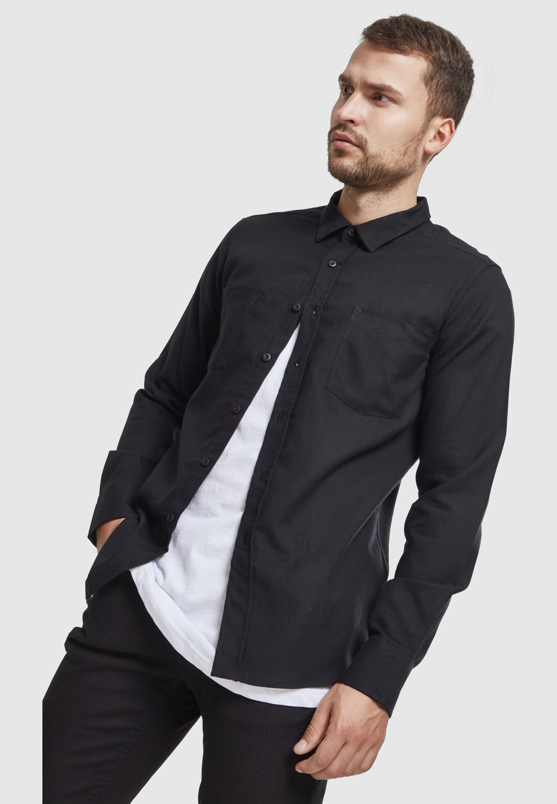 URBAN CLASSICS Kurzarmshirt »Urban Classics Herren Checked Flanell Shirt« 1 Stk.