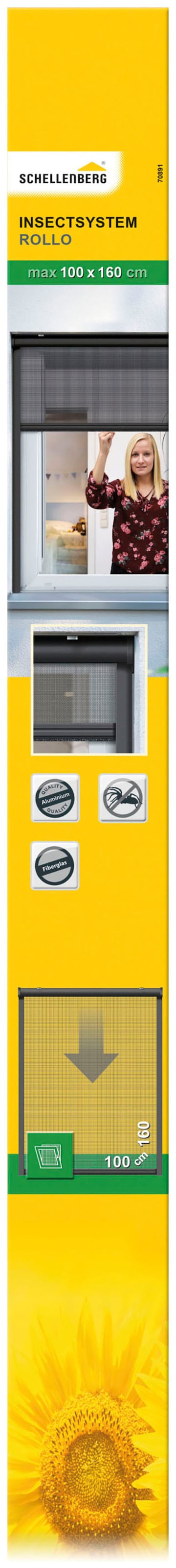 SCHELLENBERG Insektenschutzrollo »für Fenster«, Fliegengitter verschraubt, 100 x 160 cm, anthrazit, 70891