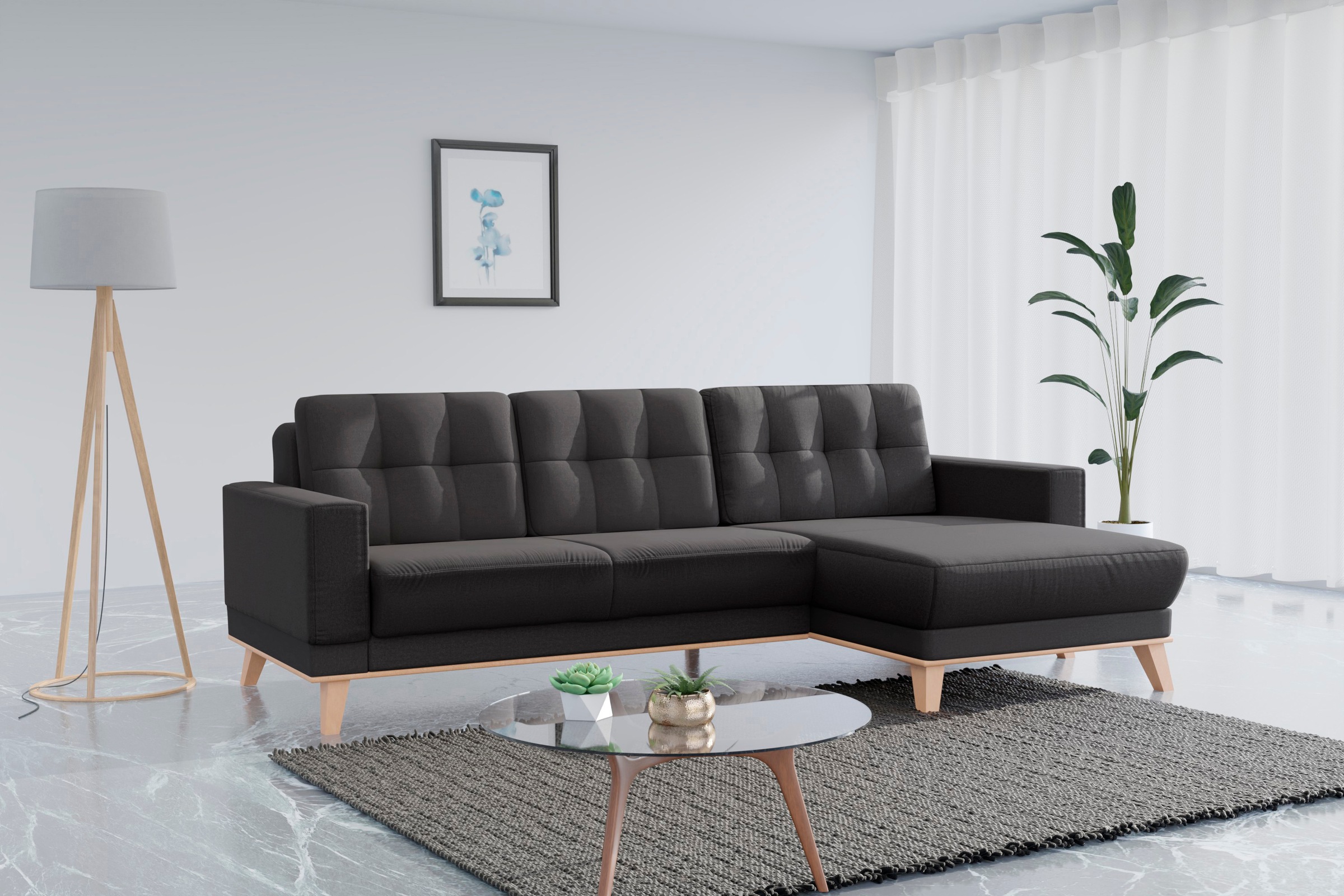 sit&more Ecksofa "Lavida L-Form", wahlweise mit Kippfunktion und Bettkasten günstig online kaufen