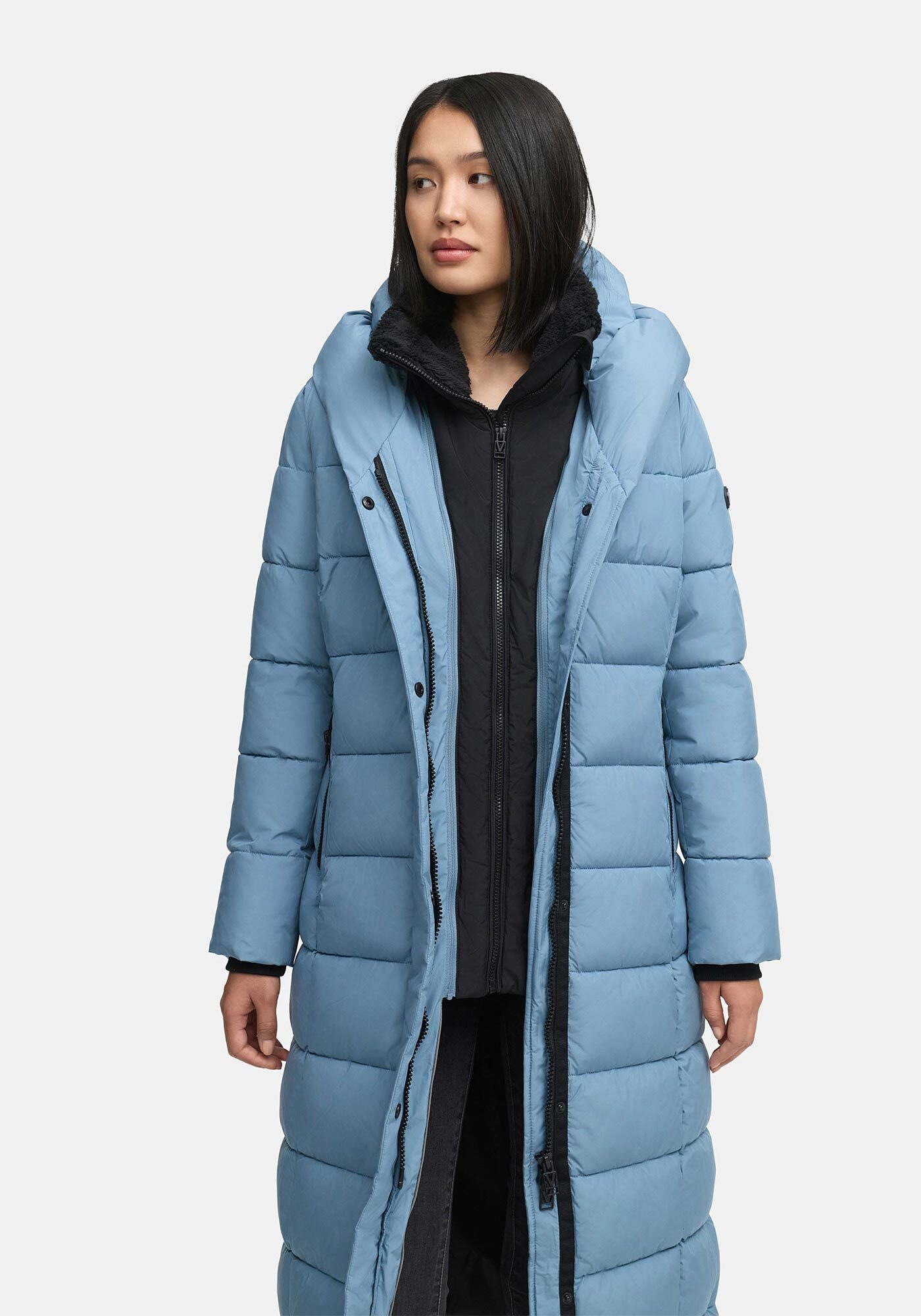 Marikoo Winterjacke »Pakoraa«, extra langer Winter Mantel mit abnehmbaren Innenteil
