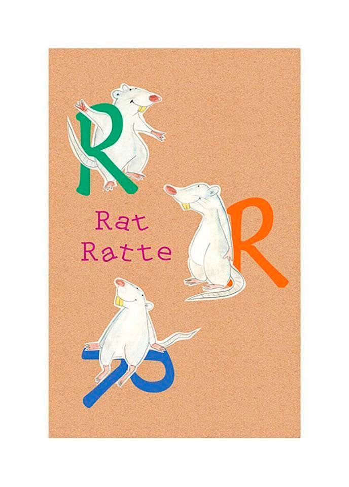 Komar Poster »ABC Animal R«, Buchstaben, (1 St.), Kinderzimmer,  Schlafzimmer, Wohnzimmer | BAUR