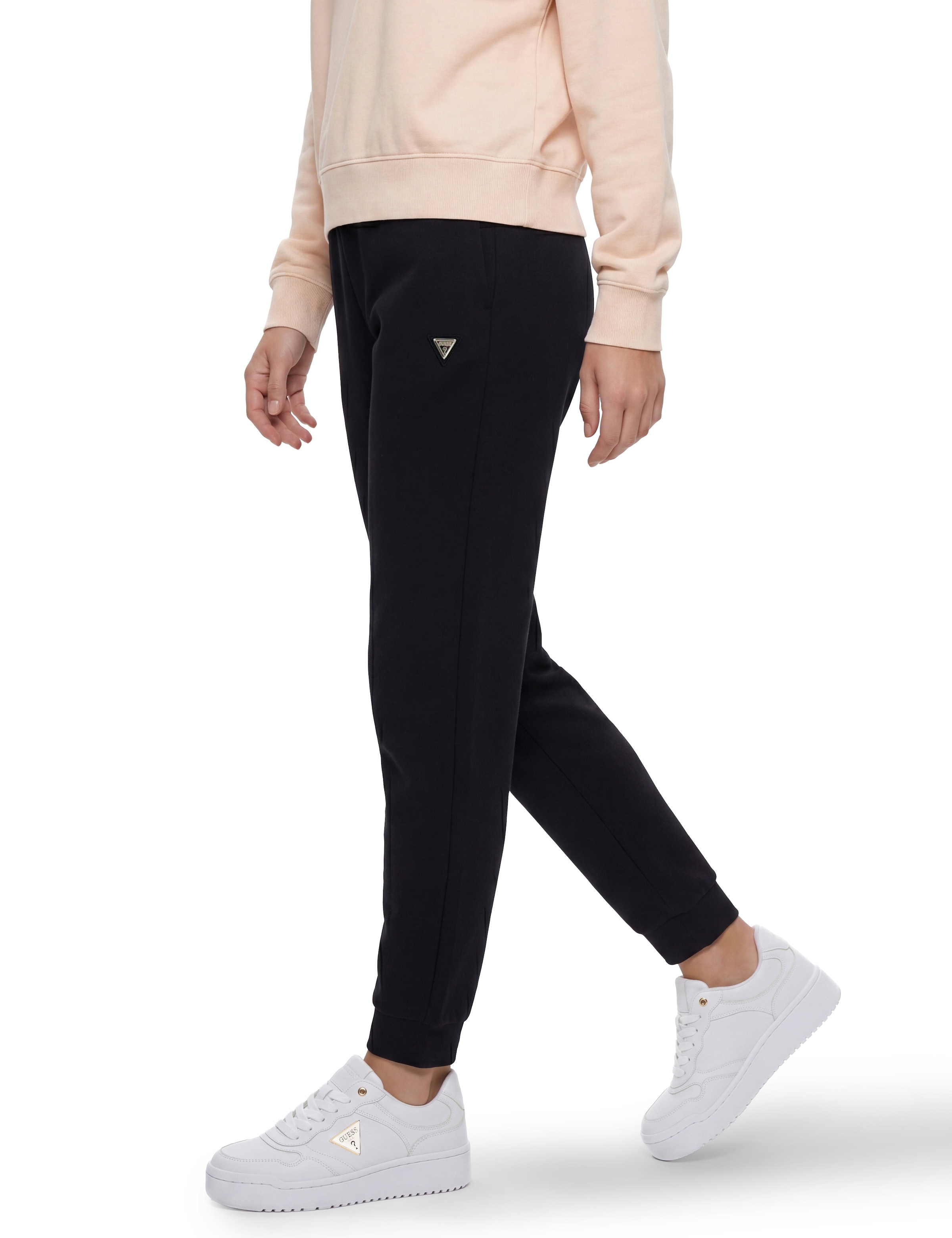 Guess Jogginghose »OLYMPE LONG PANTS«  in Scuba-Qualität, Logo-Patch