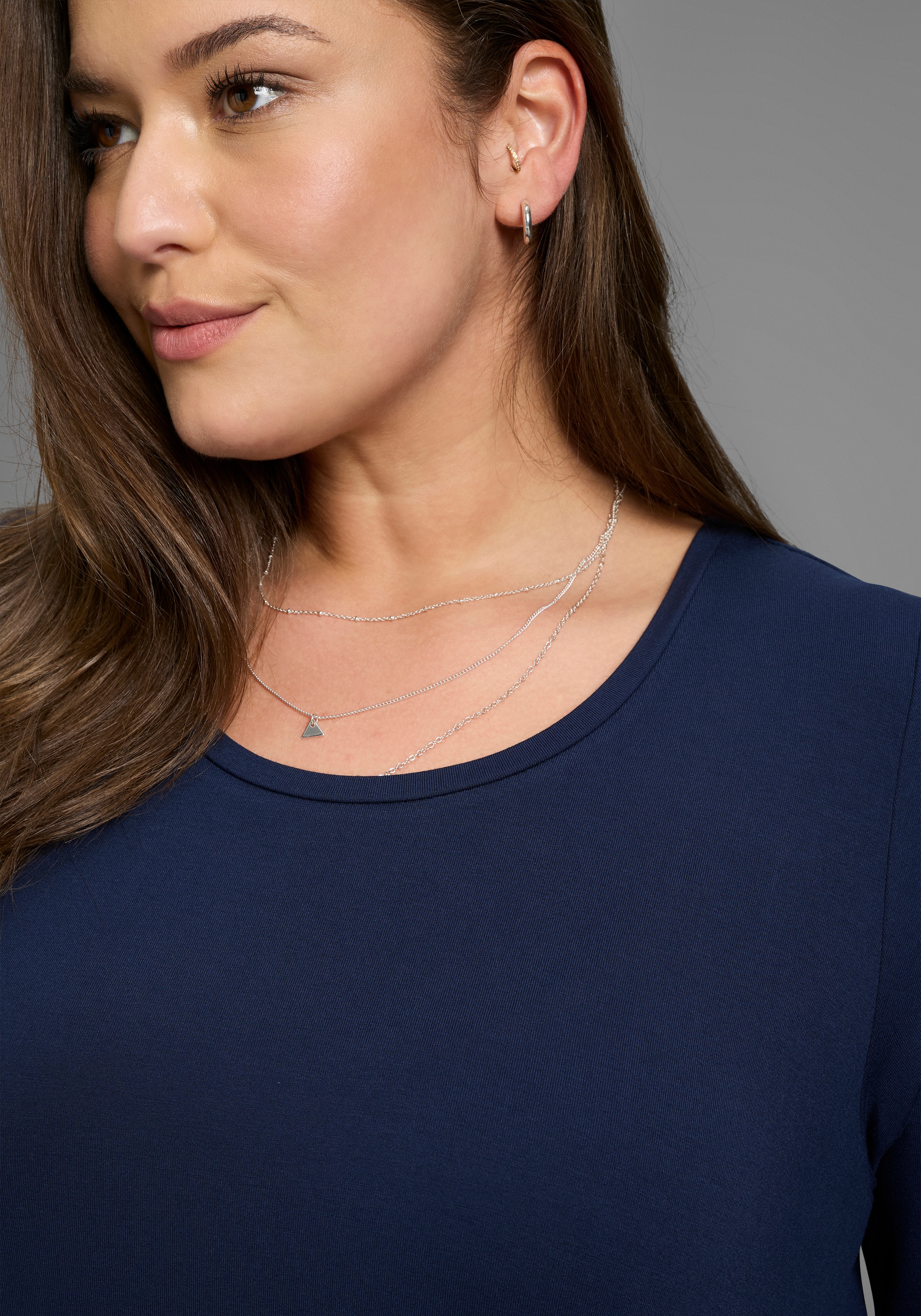 Laura Scott CURVE 3/4-Arm-Shirt, mit 3/4-Ärmeln – GROSSE GRÖSSEN
