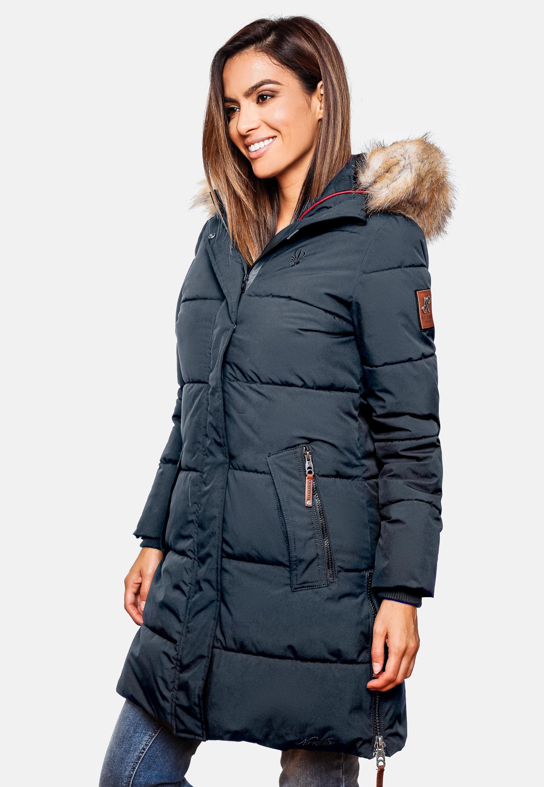 Navahoo Wintermantel »Halina«, modischer Damen Winter Steppmantel mit Kapuze