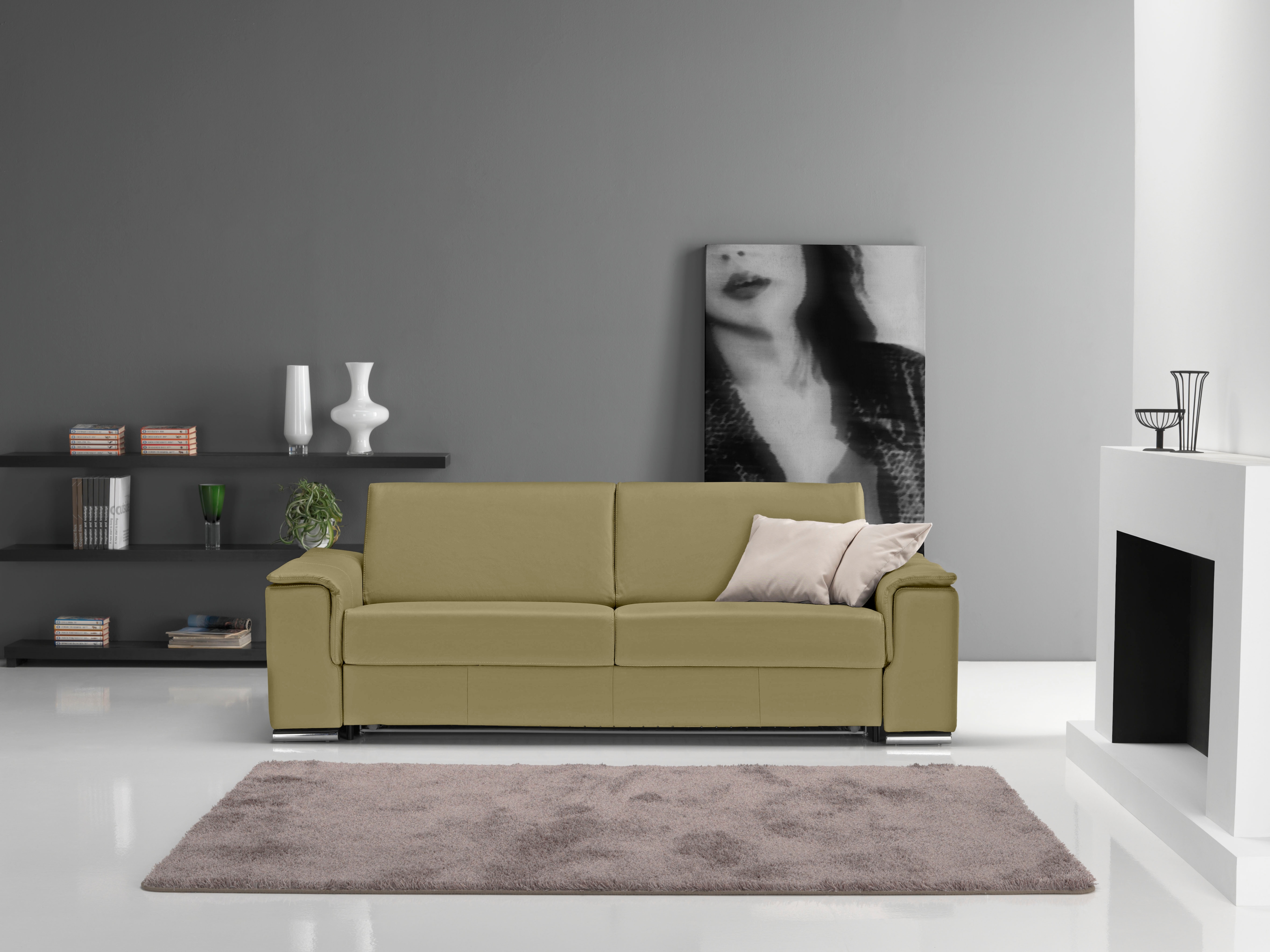 Egoitaliano 2,5-Sitzer "Cecilia, modern & elegant, erstklassiger Sitzkomfort, Breite 234cm" mit verchromten Metallfüßen