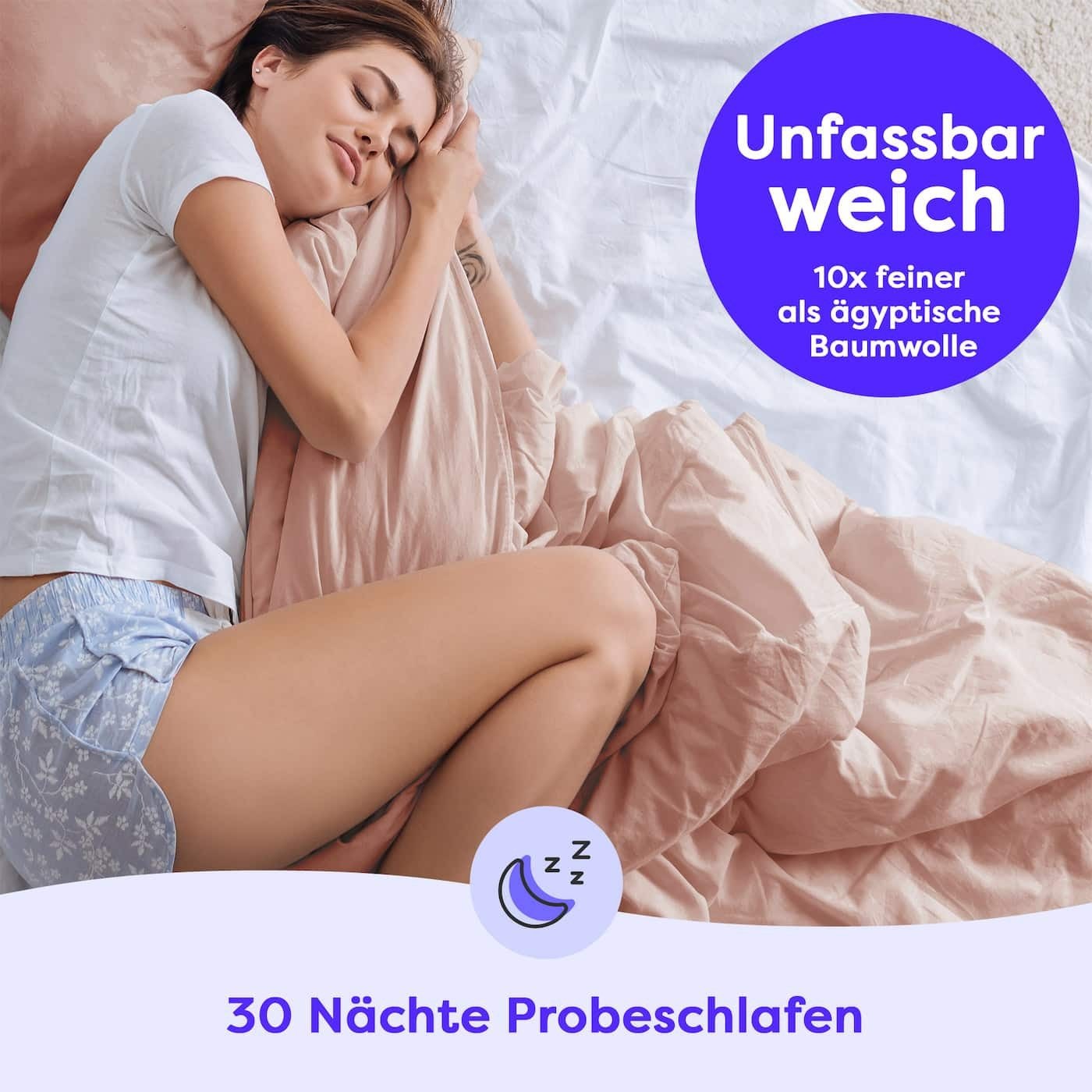 Thumbnail - Wolkenfeld Bettwäsche "Allergiker Bettwäsche, unfassbar weich" 3 Stk. tlg. 135x200 cm, 155x220 & Übergrößen I inkl. Kiss...