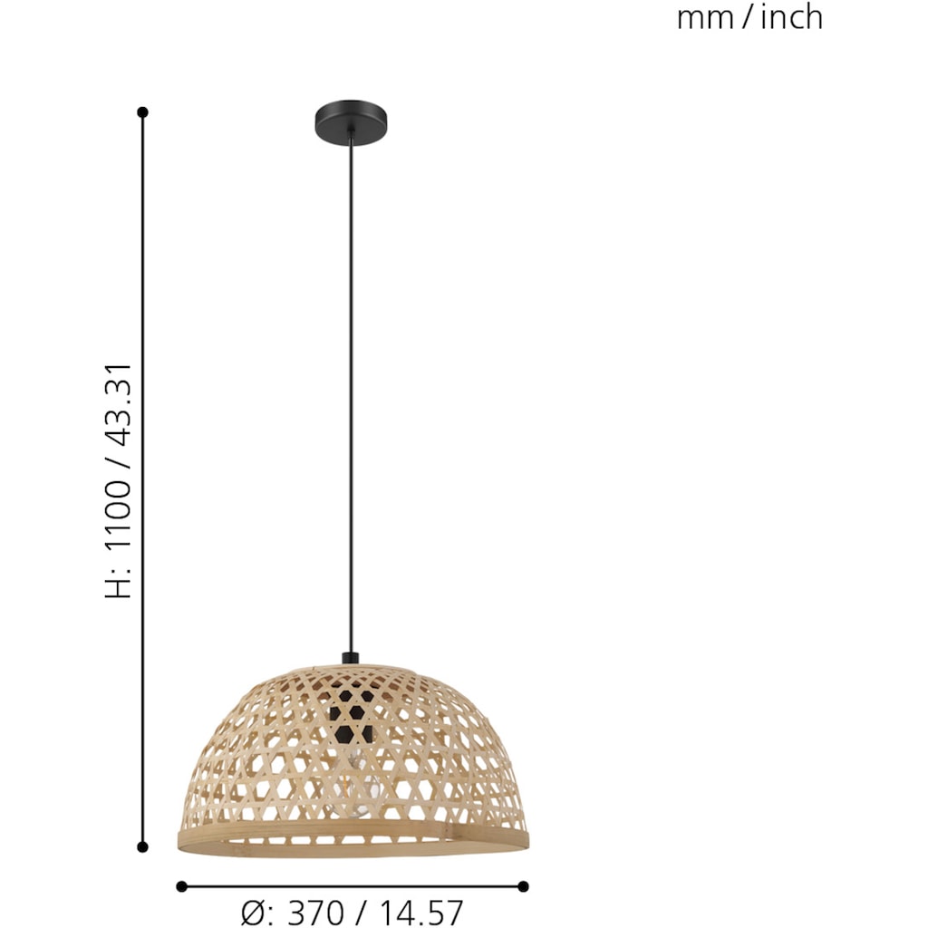 Wohnen Lampen & Leuchten EGLO Pendelleuchte »CLAVERDON«, E27, Hängeleuchte, Hängelampe Wohnen Lampen & Leuchten EGLO Pendelleuchte »CLAVERDON«, E27, Hängeleuchte, Hängelampe