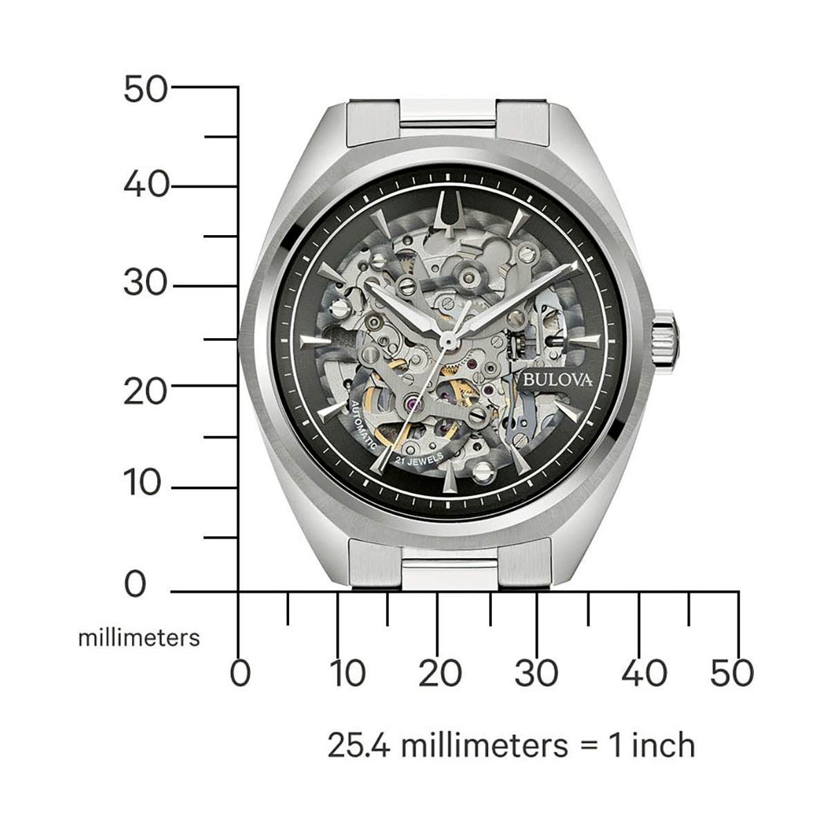 Bulova Automatikuhr, Armbanduhr, Mechanische Uhr, Herrenuhr, Edelstahlarmband