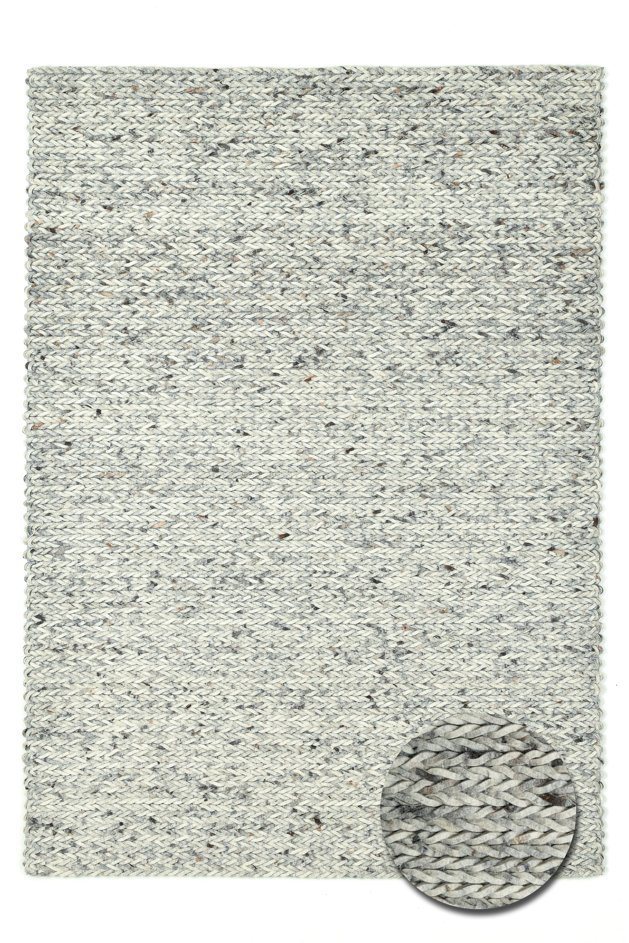 THEKO Wollteppich »Arlberg« rechteckig 23 mm Höhe meliert, reine Wolle, Strickoptik, ideal im Wohnzimmer & Schlafzimmer
