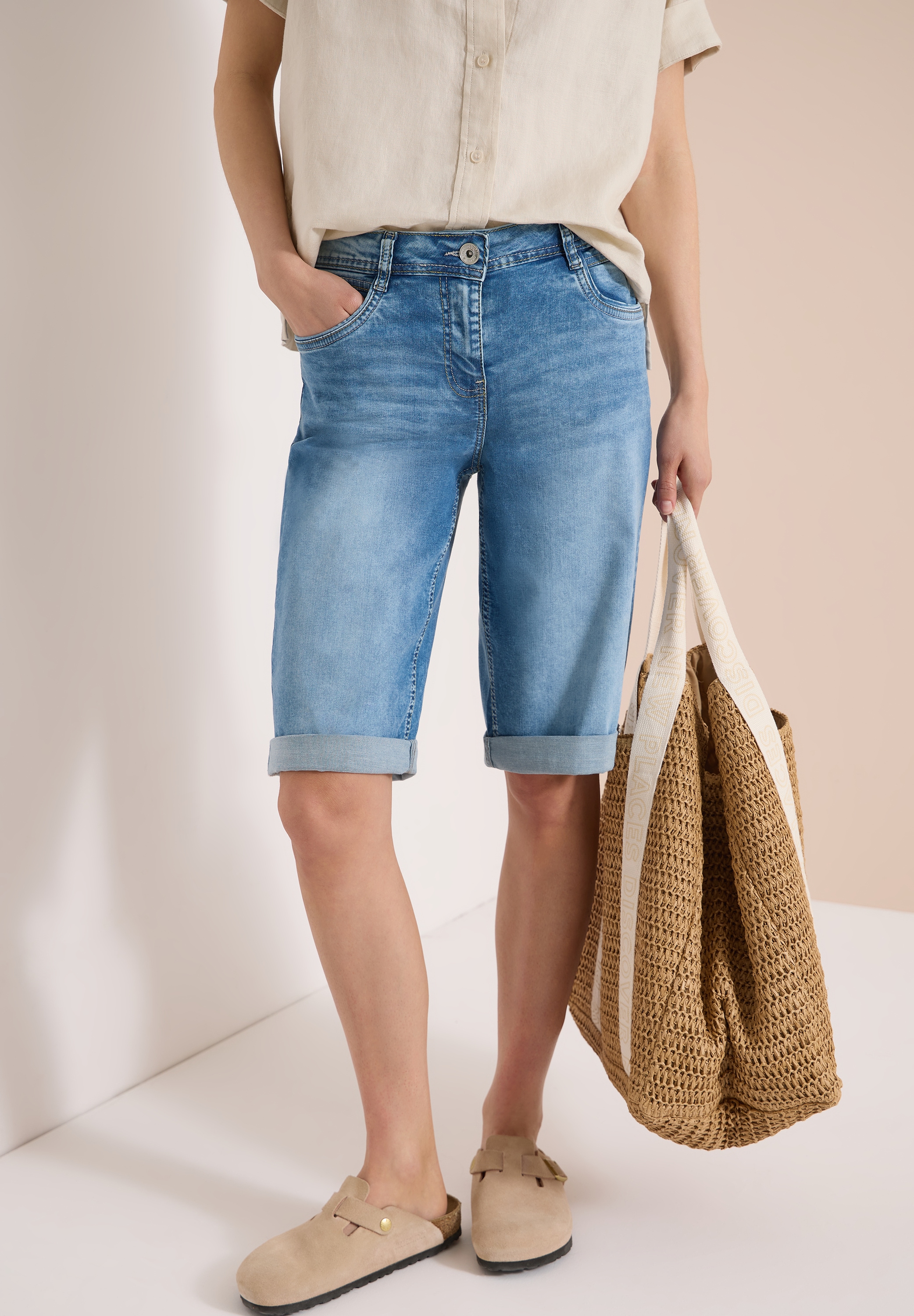 Cecil Shorts "Neele" Jeans-Shorts/Loose Fit mit Stretch