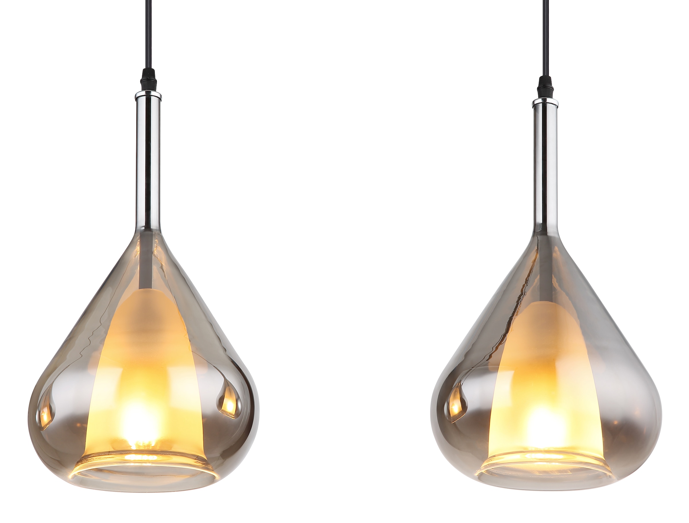 GLOBO LIGHTING Hängeleuchte »GEEKY« E27 1 Stk. Hängeleuchte Schwarz, Rauchglas, höhenkürzbar, E27