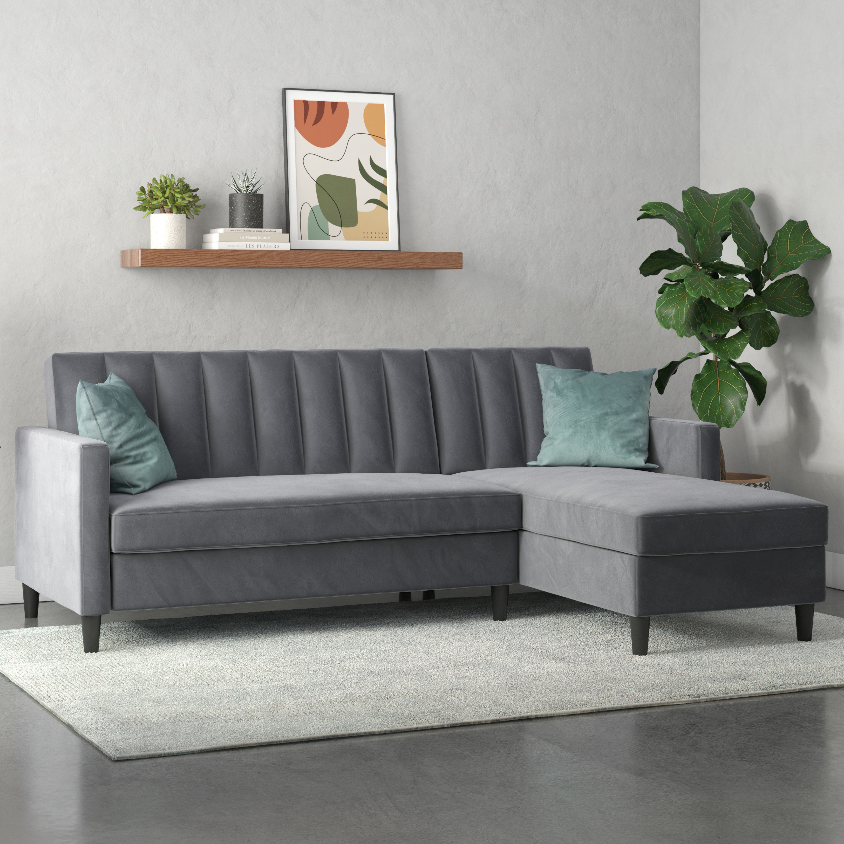 Dorel Home Ecksofa "Celine, L-Form," mit Bett-Funktion und Stauraum. Recamiere beidseitig montierbar