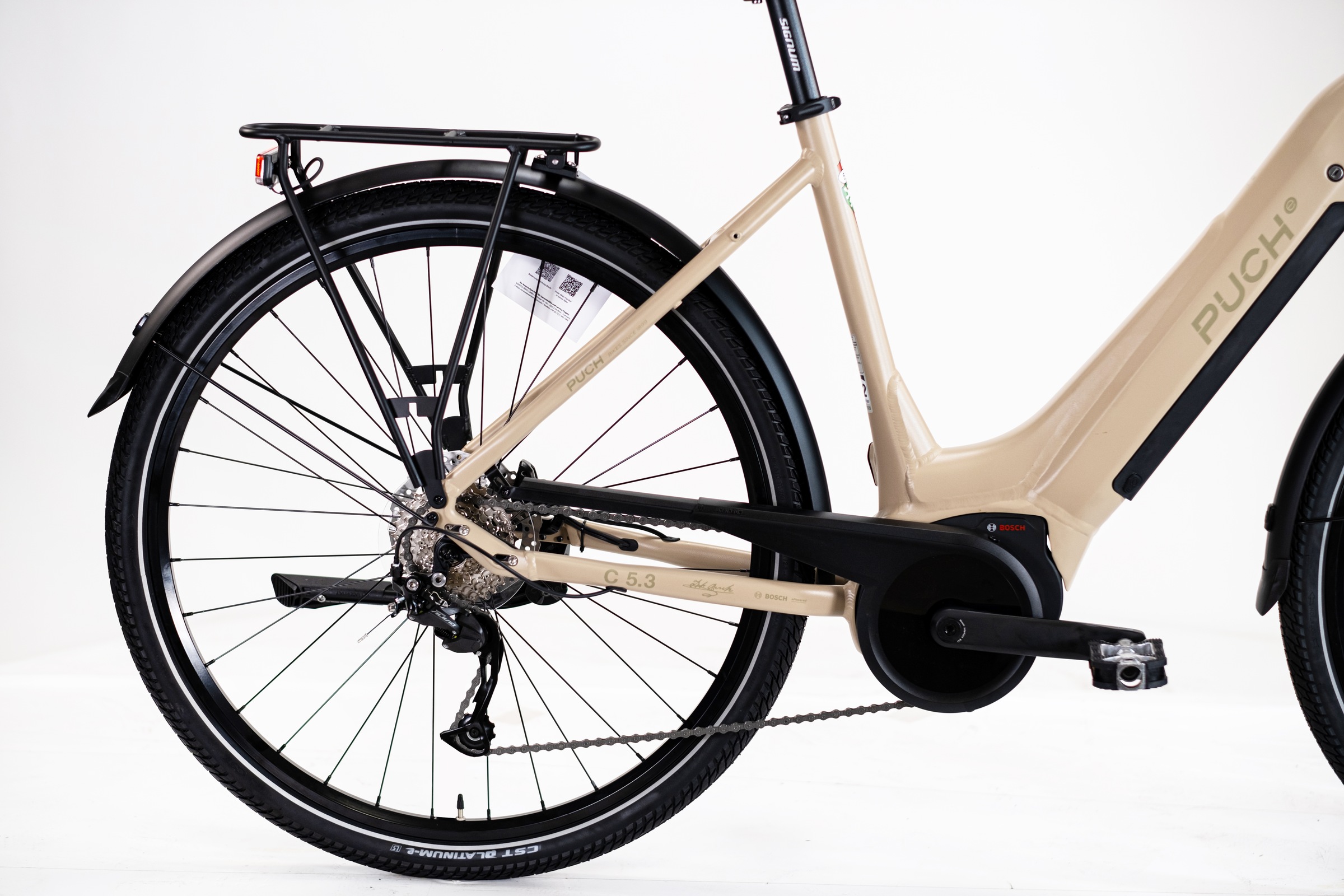 PUCH »PUCH C5.3 ALIVIO / BOSCH 500 Wh 28" beige 9-Gänge« 9 Gang Shimano Alivio RDM3100 Schaltwerk Kettenschaltung Mittelmotor 250 W BOSCH PERFORMANCE LINE 36 V/250 W, Mittelmotor