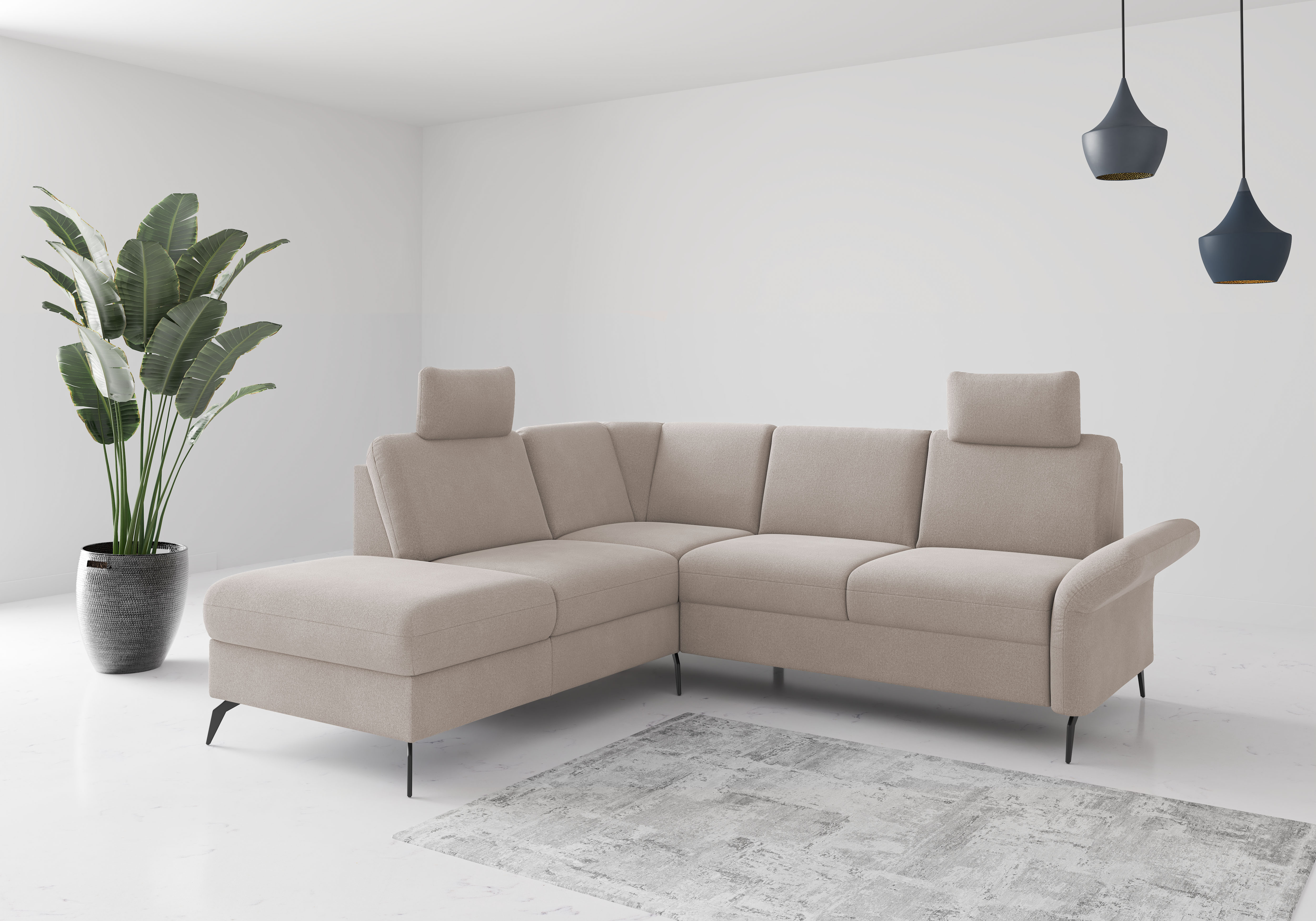 OTTO home Ecksofa "Rochelle" wahlweise mit Schlaffunktion, Bettkasten und Armteilverstellung
