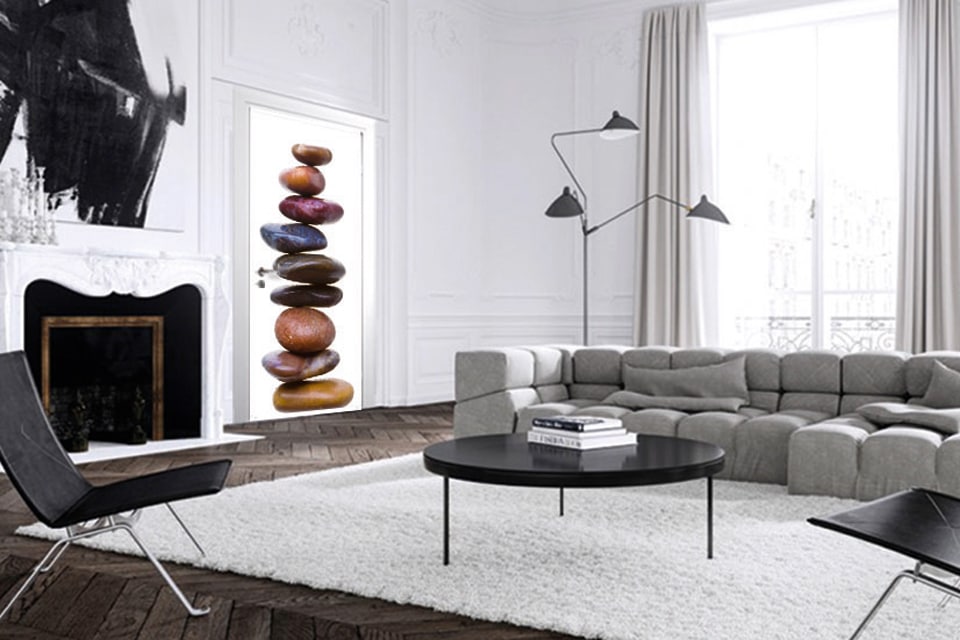 Papermoon Fototapete »Pebbles - Türtapete« matt