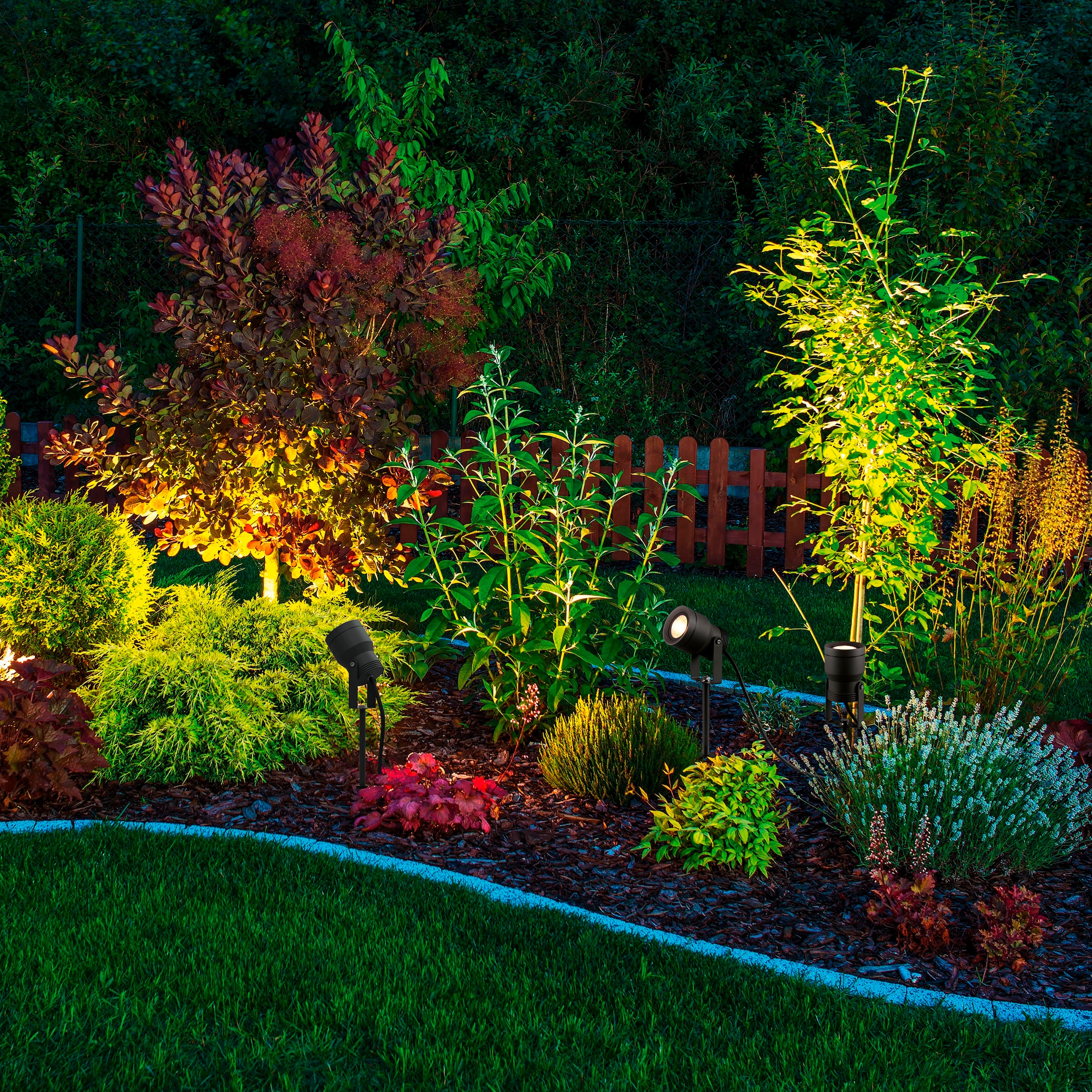 TRIO Leuchten LED Gartenstrahler »MAREB, LED Fassadenbeleuchtung mit Erdspieß, 11W, LED 1000 Lumen 3000K«, 1 flammig, Leuchtmittel LED-Board | LED fest integriert, Spot flexibel verstellbar, IP65 Outdoor Spot, Strahler Hauswand Garten