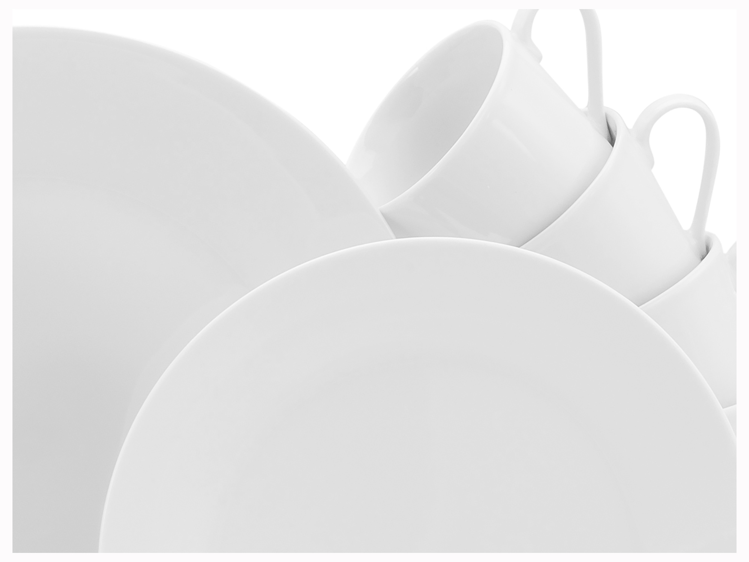 CreaTable Kaffeeservice »BASE Weiß, Service 18-tlg.« Klassisch, Zeitlos, Der Alleskönner