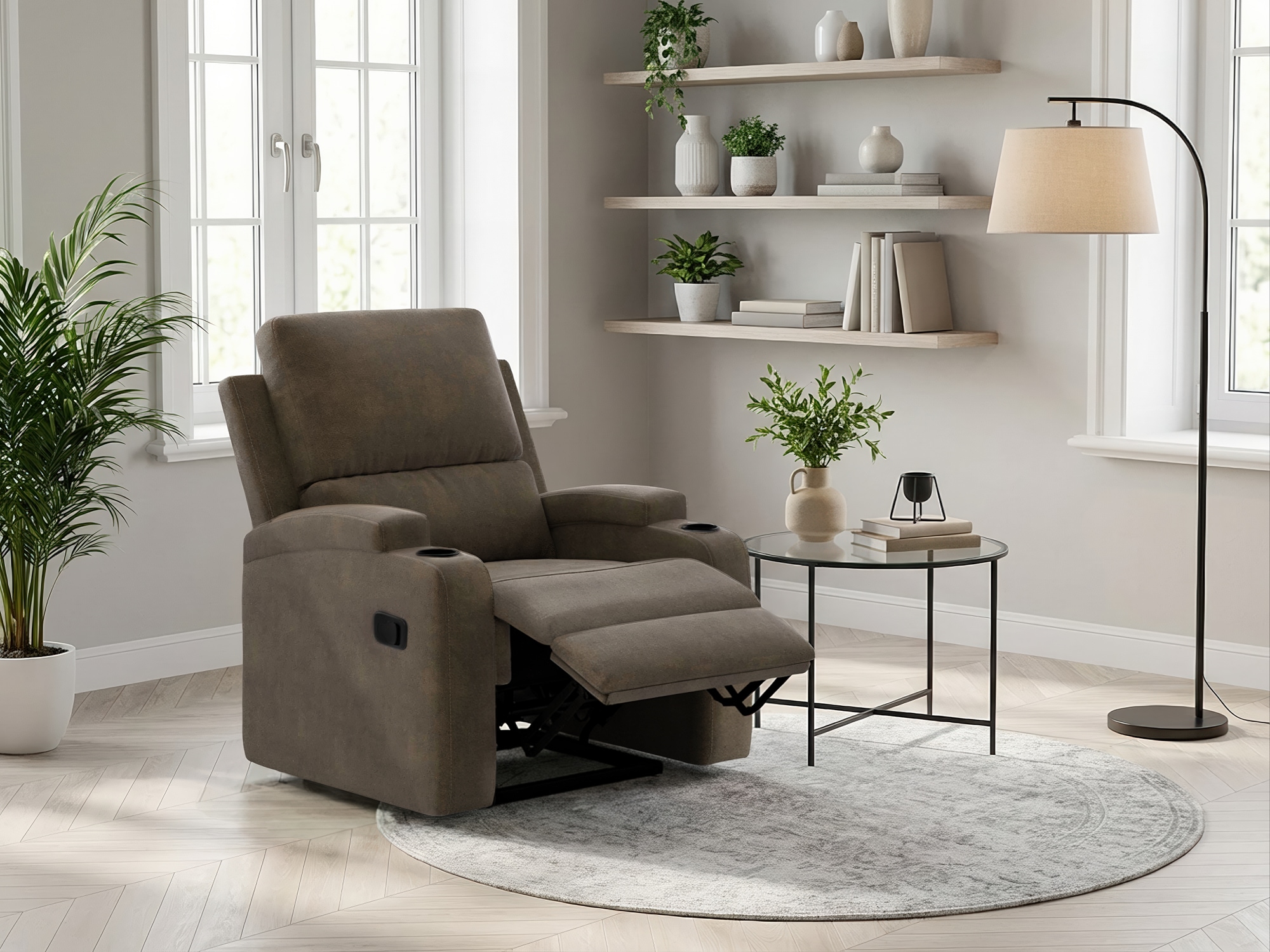 OTTO home Relaxsessel "NAPORI Microfaser, Kinosessel, Multimedia-Sessel" TV-Sessel mit manueller u elektrischer Relaxfunktion u. Getränkehalter