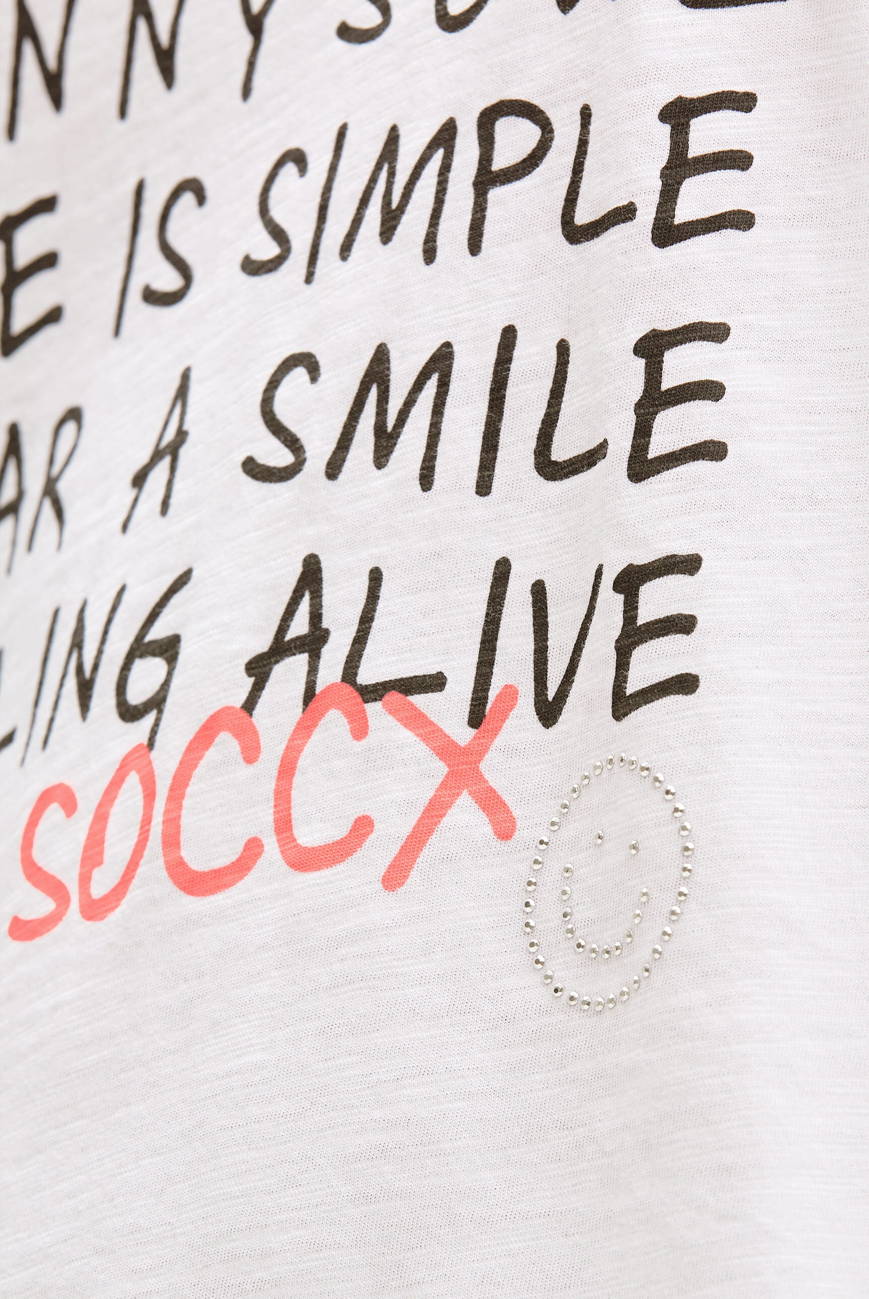 SOCCX Rundhalsshirt mit Gummizug im Saum