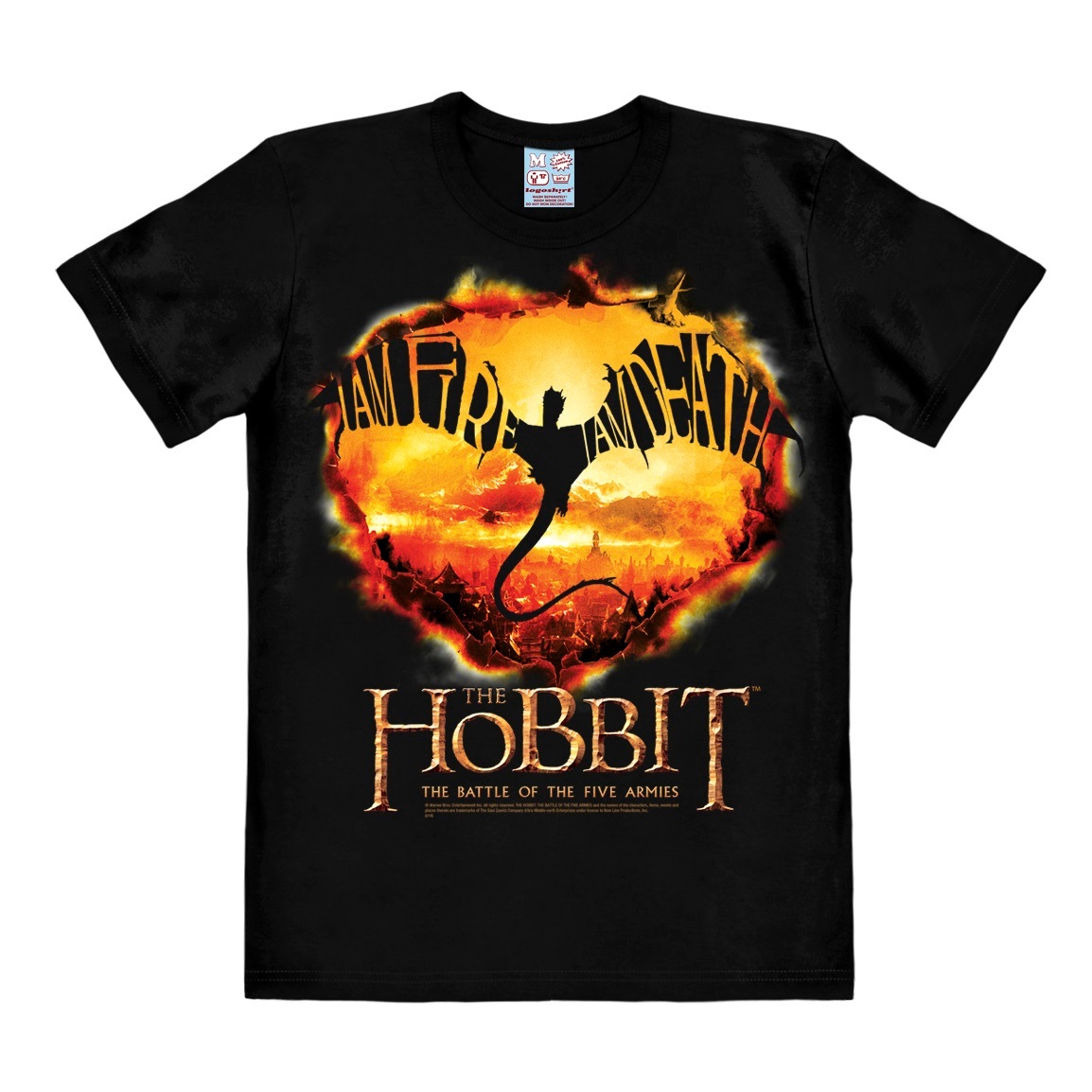 Thumbnail - LOGOSHIRT T-Shirt "I Am Fire, I Am Death - Hobbit" mit coolem Print