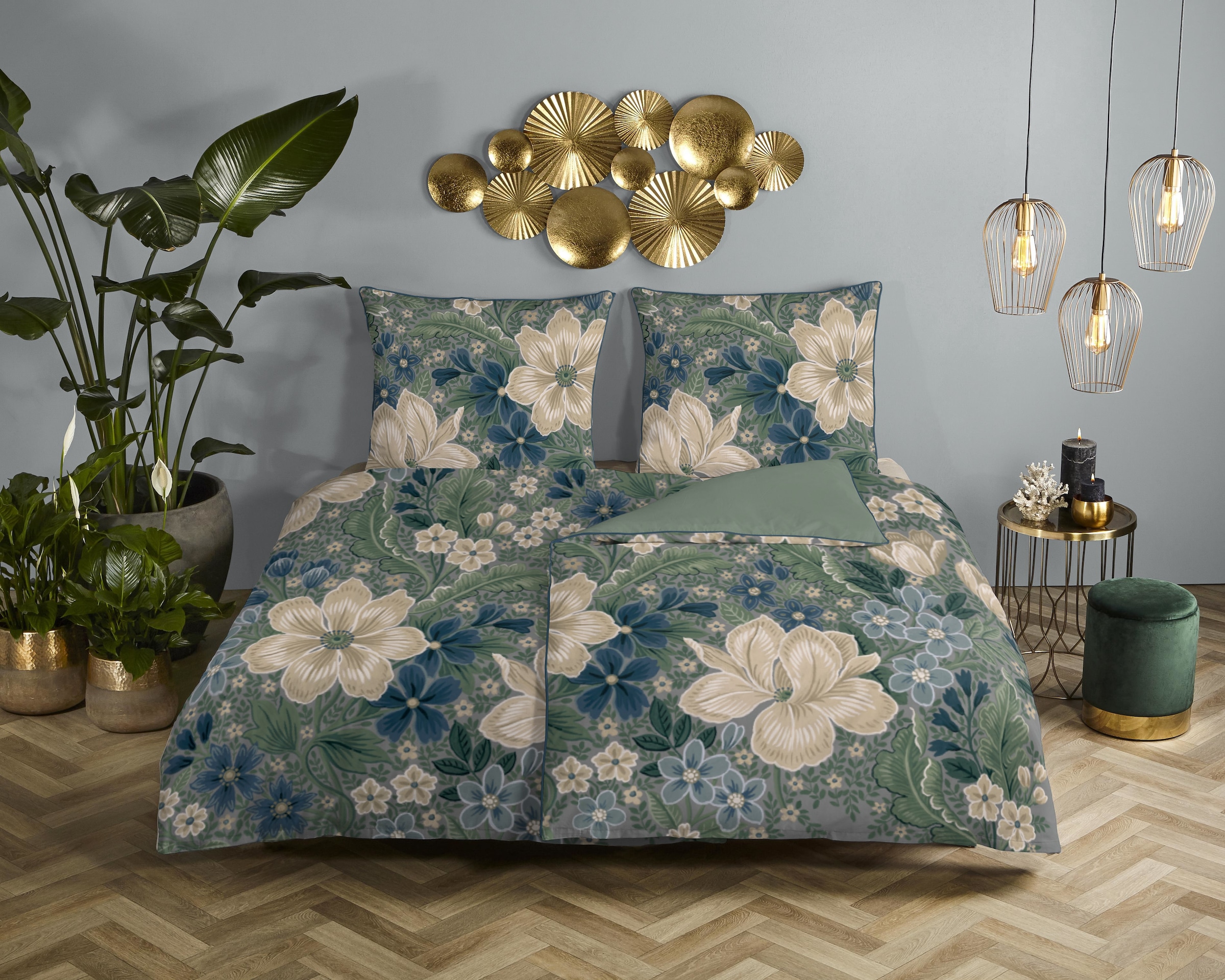 Descanso Wendebettwäsche "Alessia" 2 Stk. Satin, Reißverschluss, Paspel, Bi günstig online kaufen