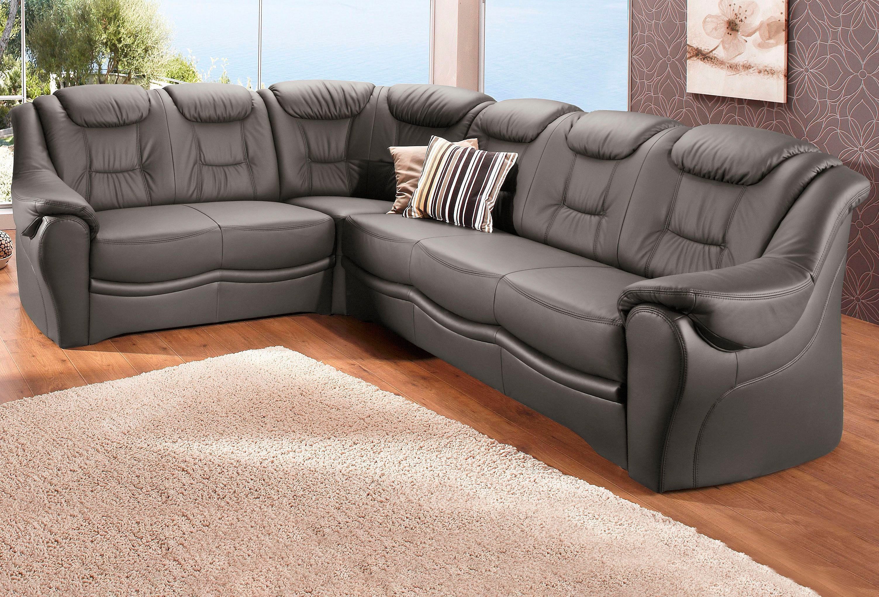 sit&more Ecksofa "Bellevue L-Form, B: 265 cm, Bettfunktion optional, Federkernpolsterung" Komfortable Sitzhöhe 44 cm, Liegefläche 120 x 198 cm bei Bettfunktion
